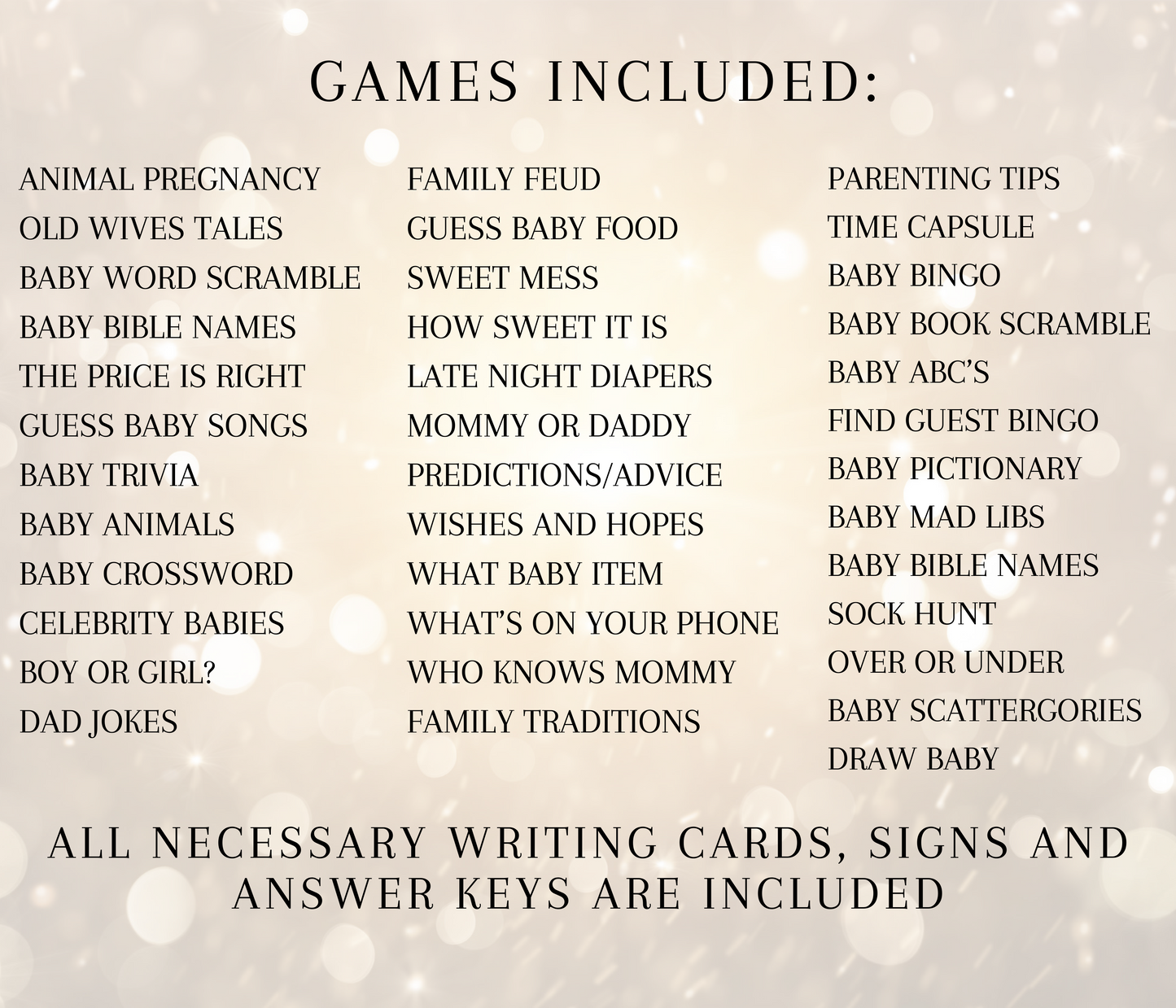 Peter Rabbit Baby Shower Game Pack