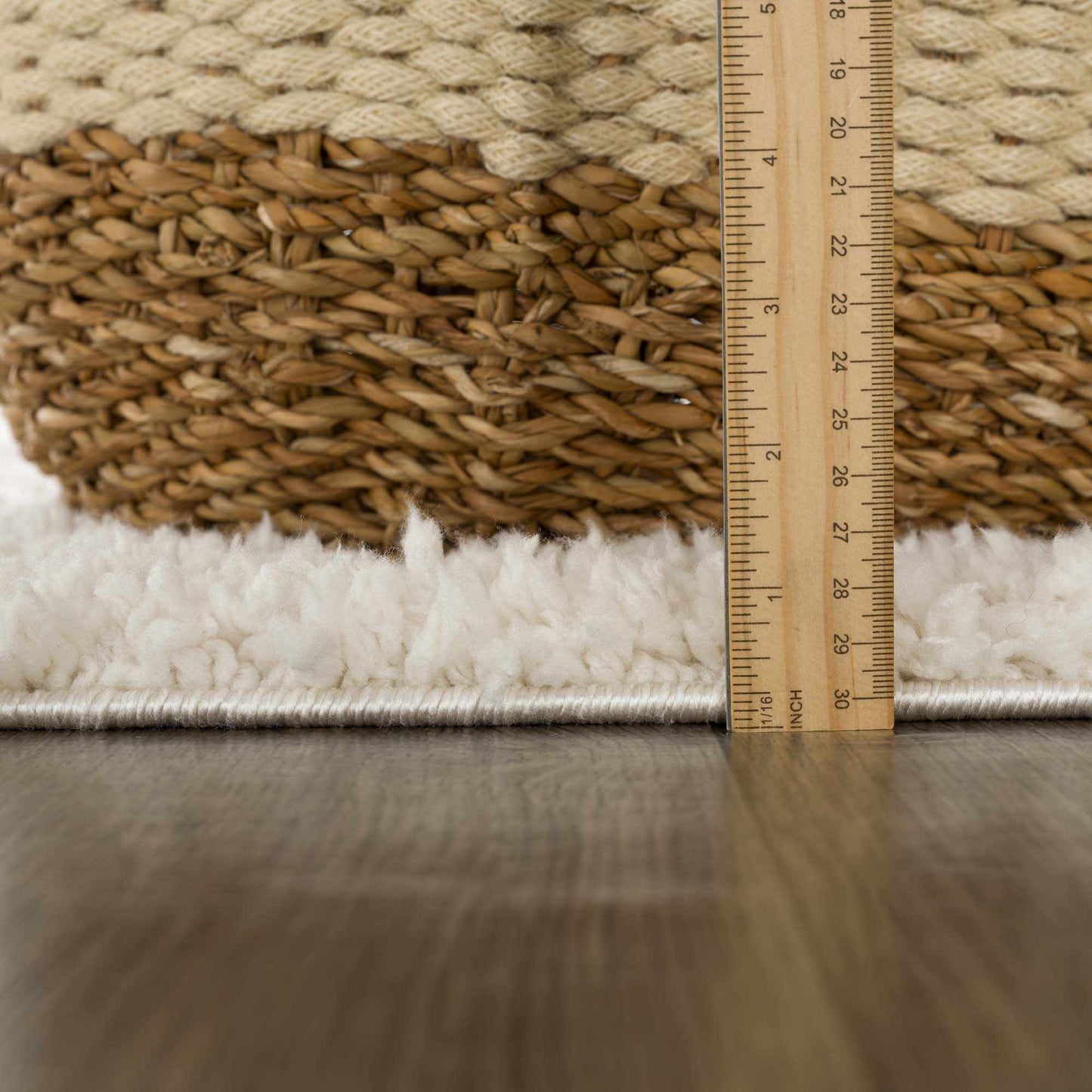 Dotted Cream & Brown Plush Rug