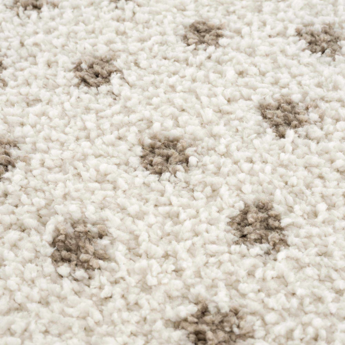 Dotted Cream & Brown Plush Rug