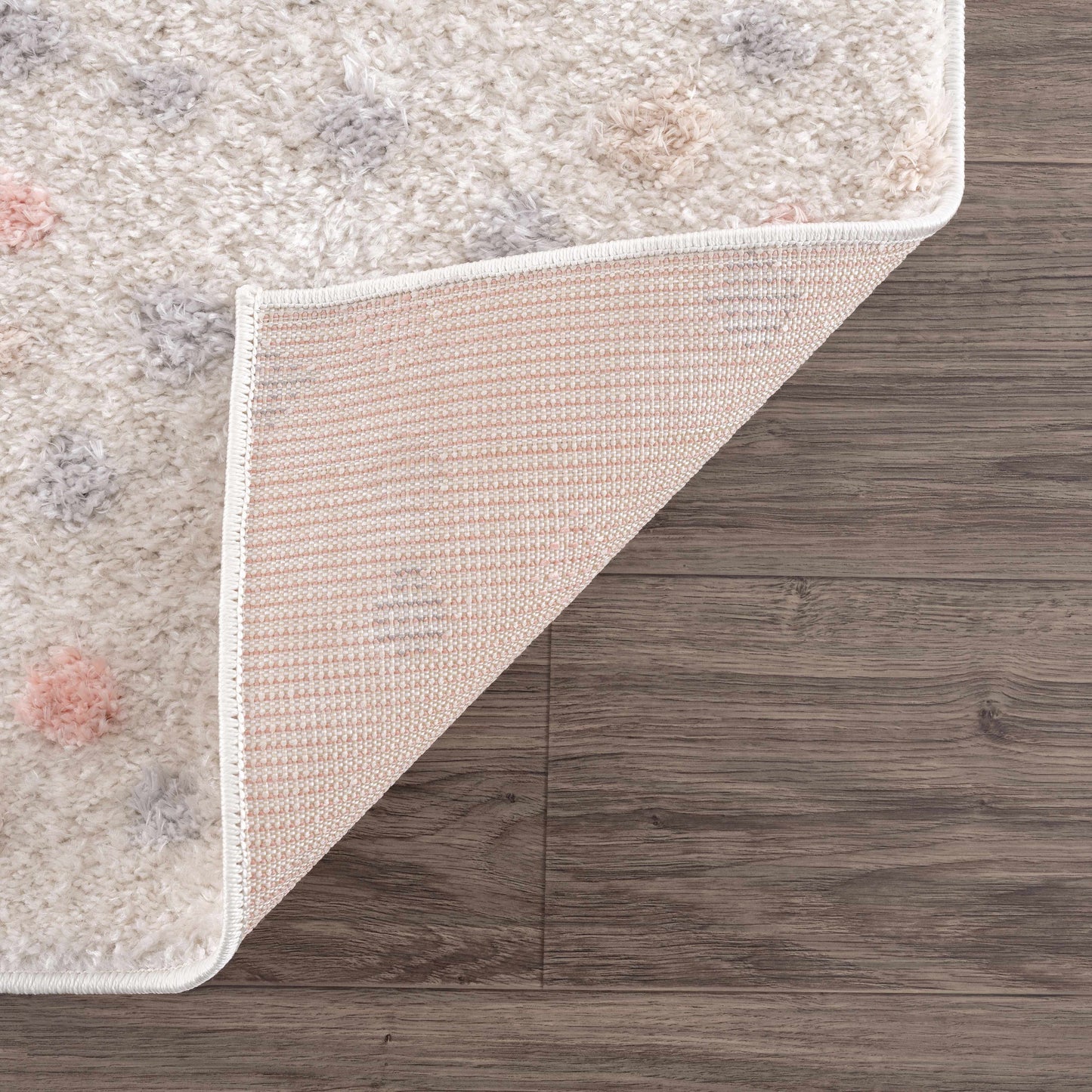 Pink & Cream Dotted Nursery Rug