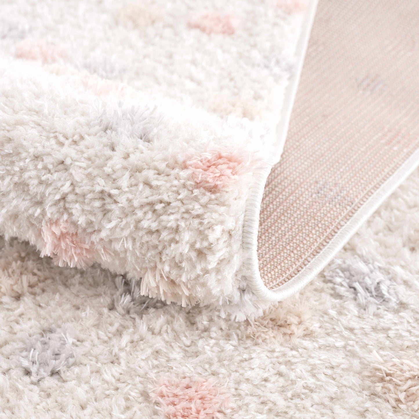 Pink & Cream Dotted Nursery Rug