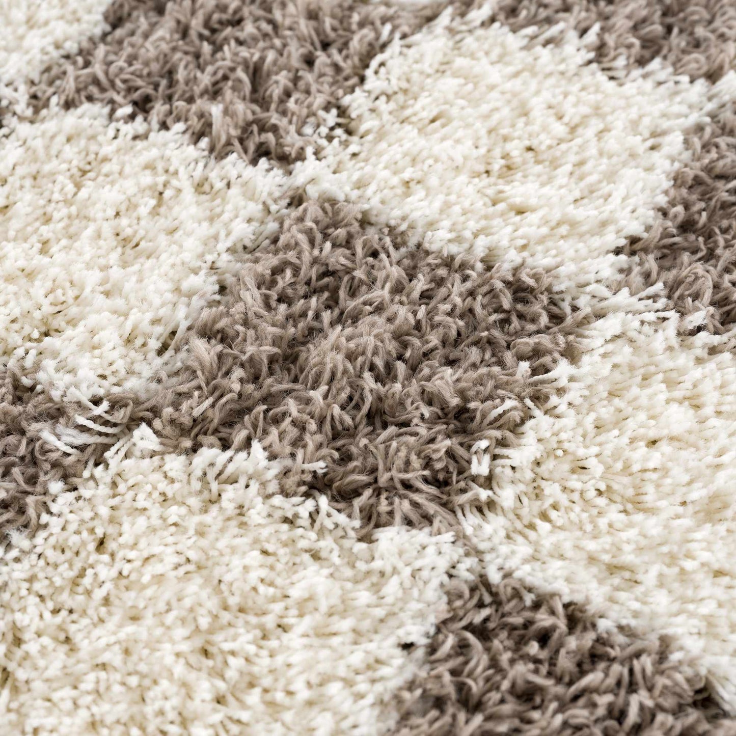 Brown Checkered Area Rug