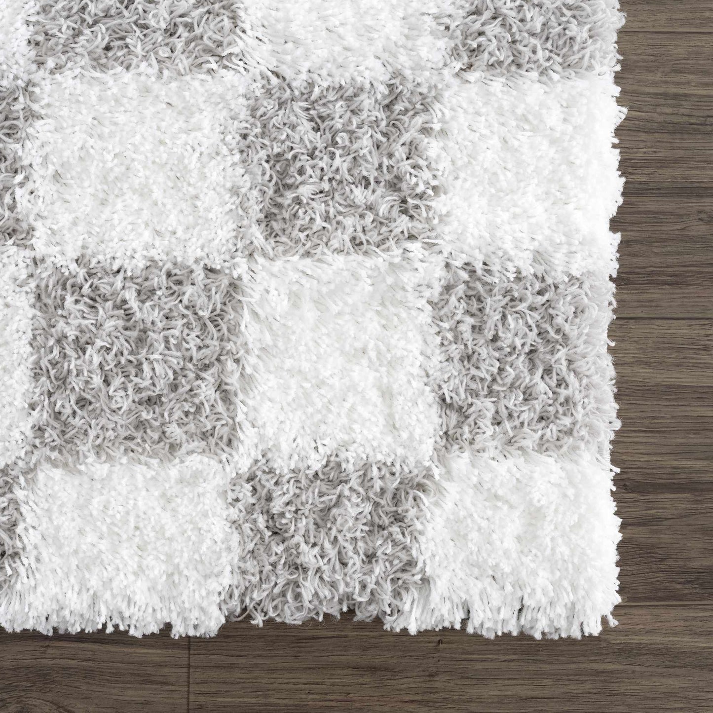 Gray Checkered Area Rug