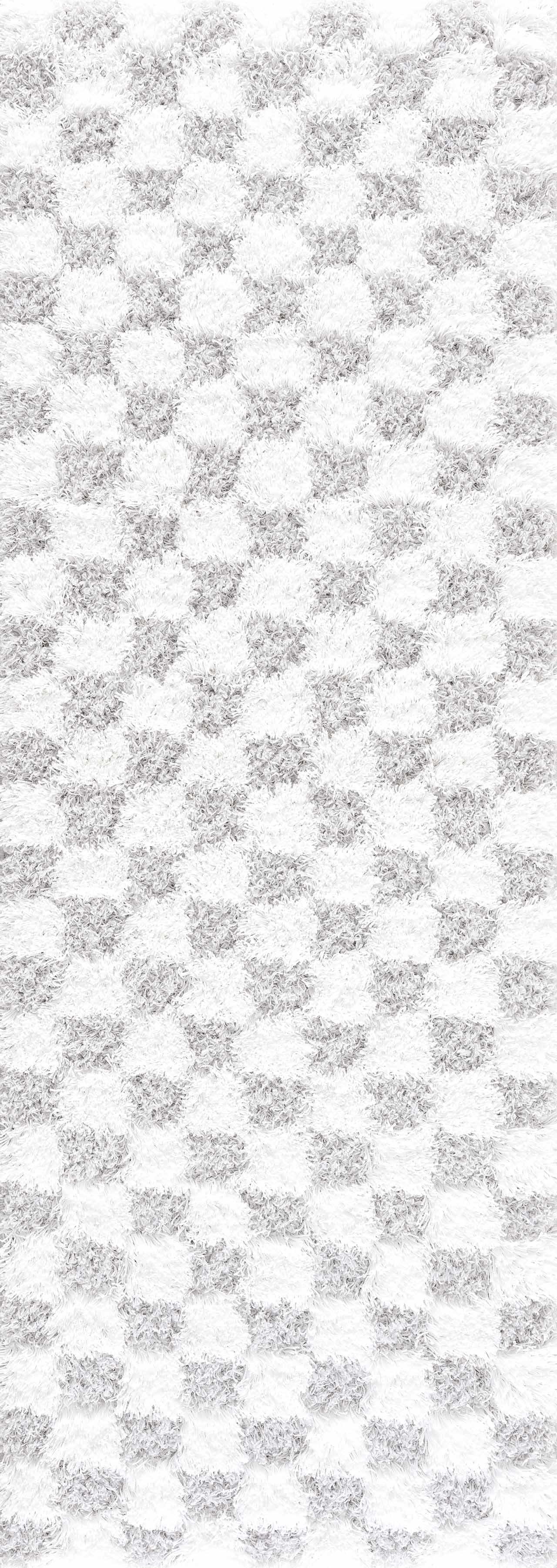 Gray Checkered Area Rug