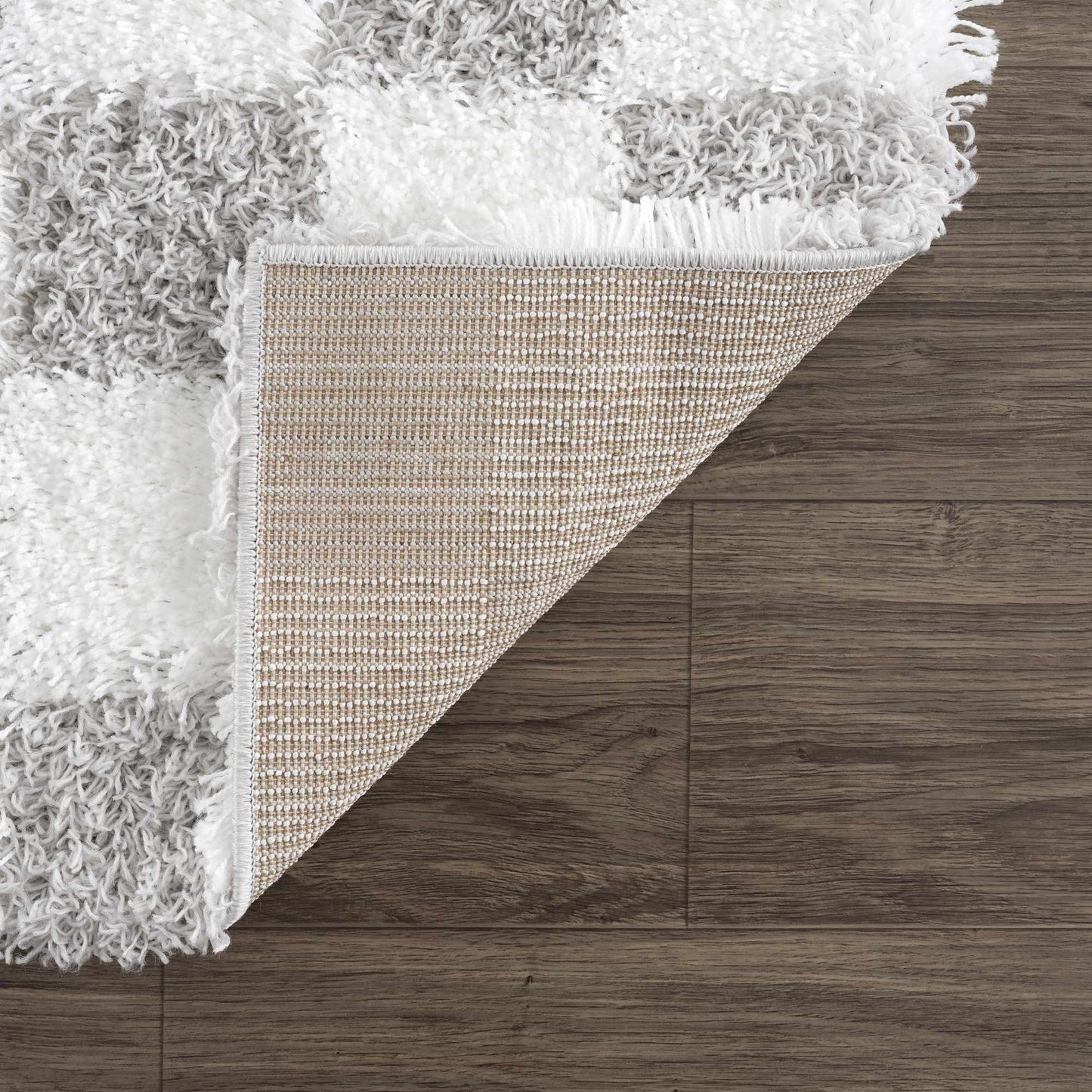 Gray Checkered Area Rug