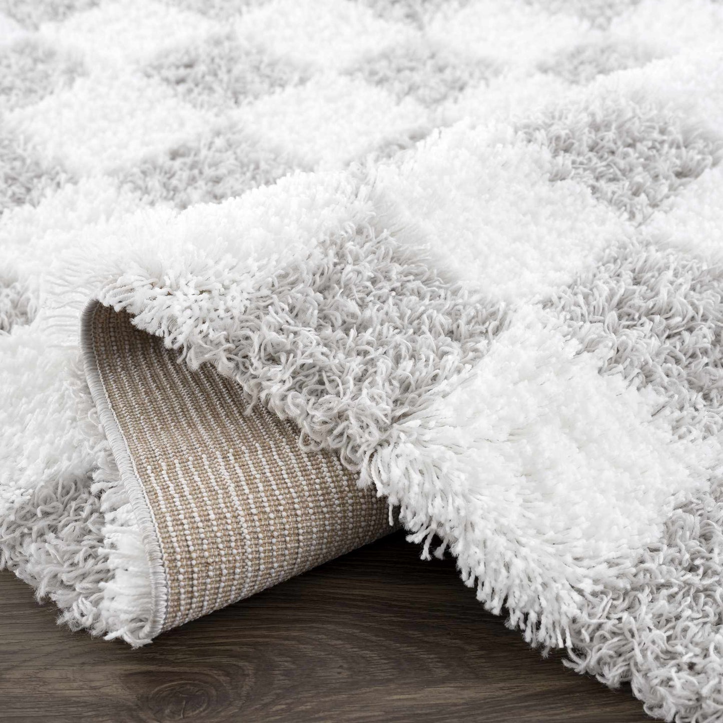Gray Checkered Area Rug
