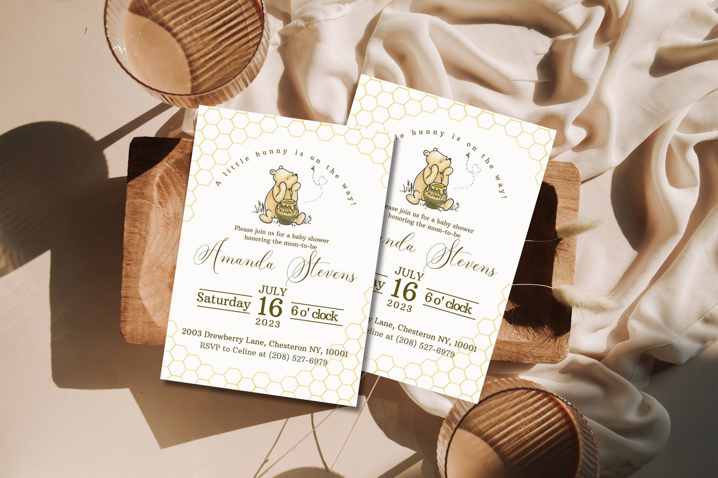 Classic Pooh Bear Shower Invitation Bundle