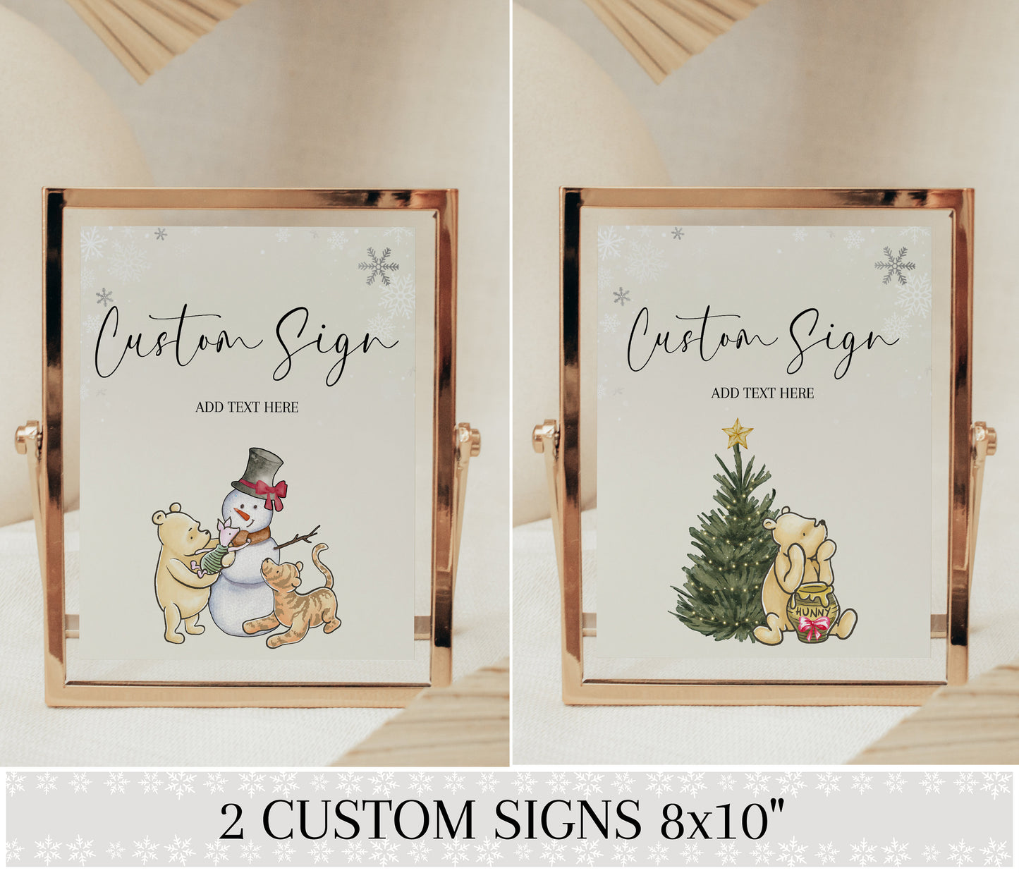 Christmas Pooh Baby Shower Sign Pack