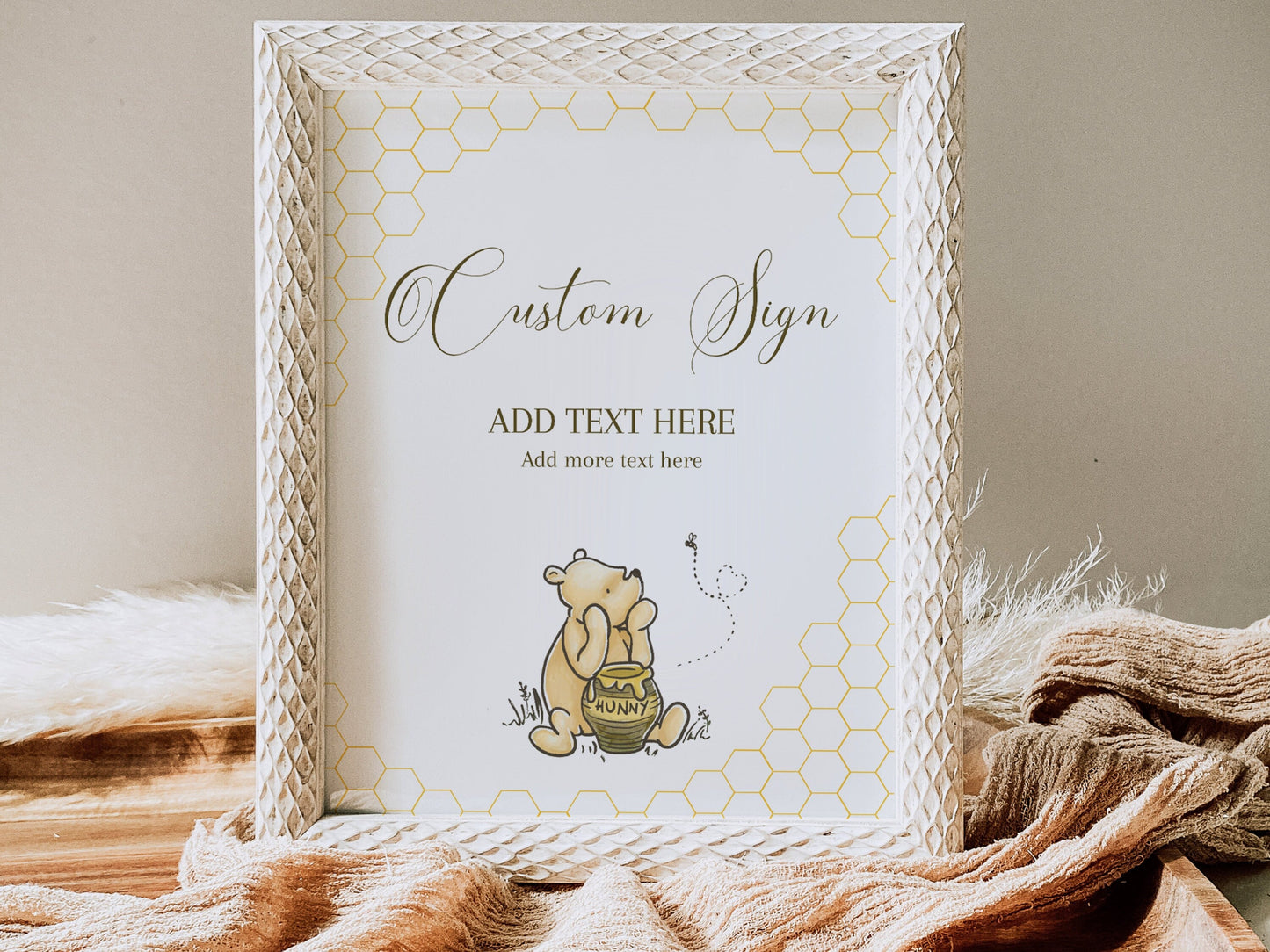 Winnie the Pooh Baby Shower Editable Sign
