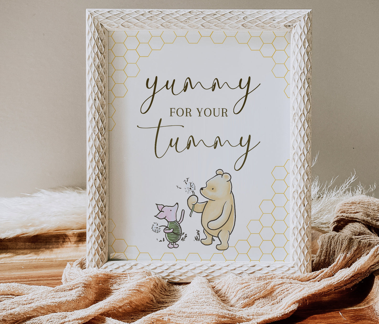 Pooh Baby Shower Editable Sign
