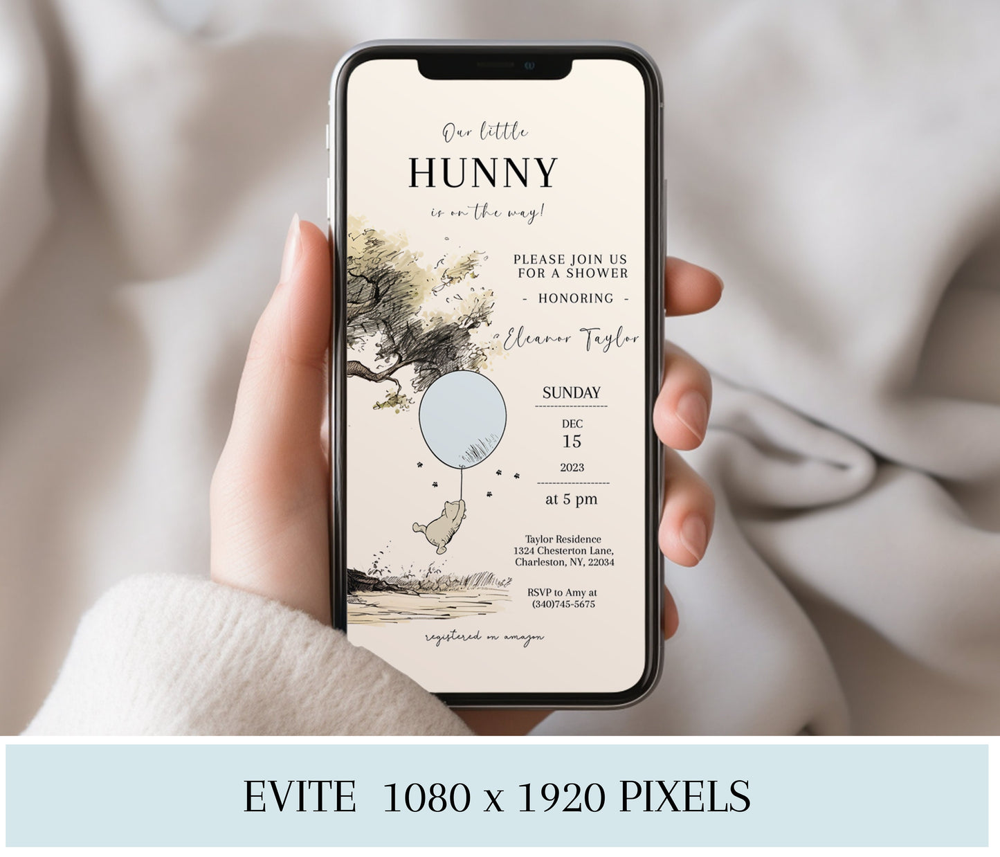 Pooh Bear Boy Baby Shower Invitations
