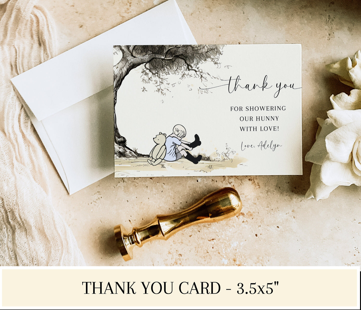 Vintage Pooh Bear Baby Shower Invitations