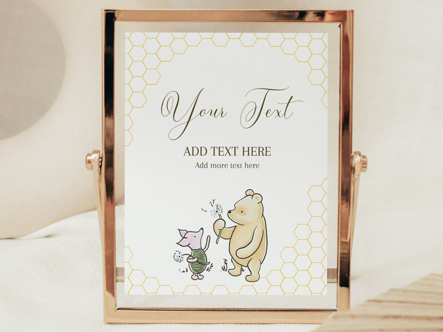 Winnie the Pooh Baby Shower Editable Sign