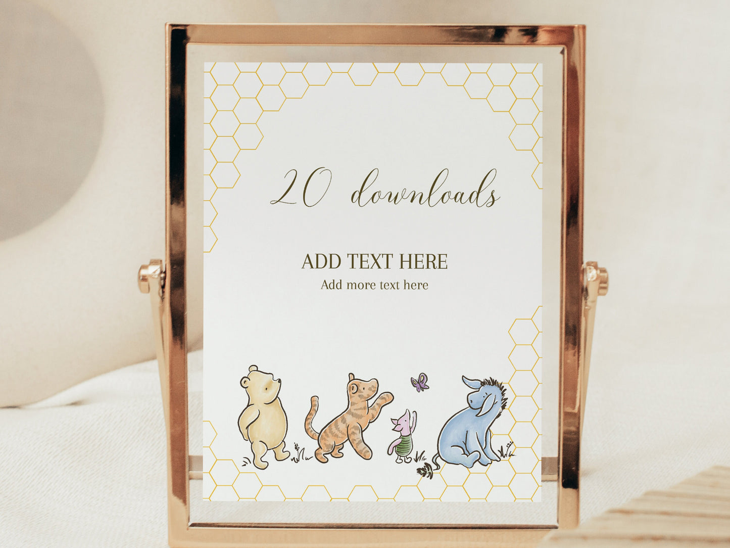Winnie the Pooh Baby Shower Editable Sign