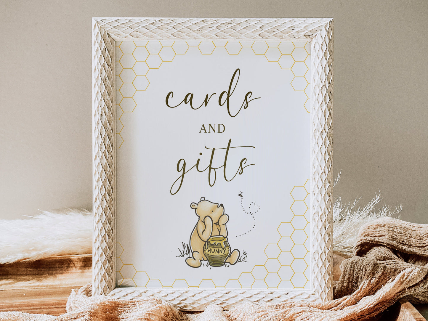 Editable Winnie the Pooh Cards and Gifts Sign