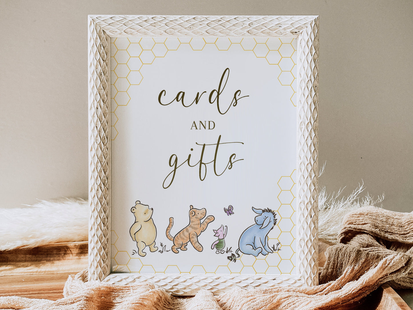 Editable Winnie the Pooh Cards and Gifts Sign