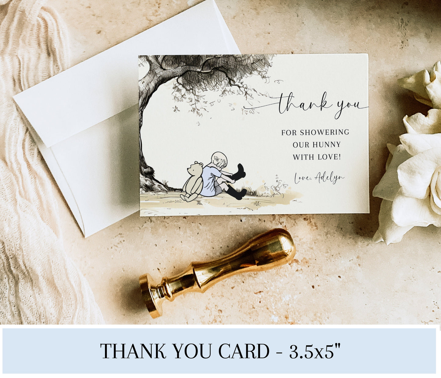 Pooh Bear Boy Baby Shower Invitations