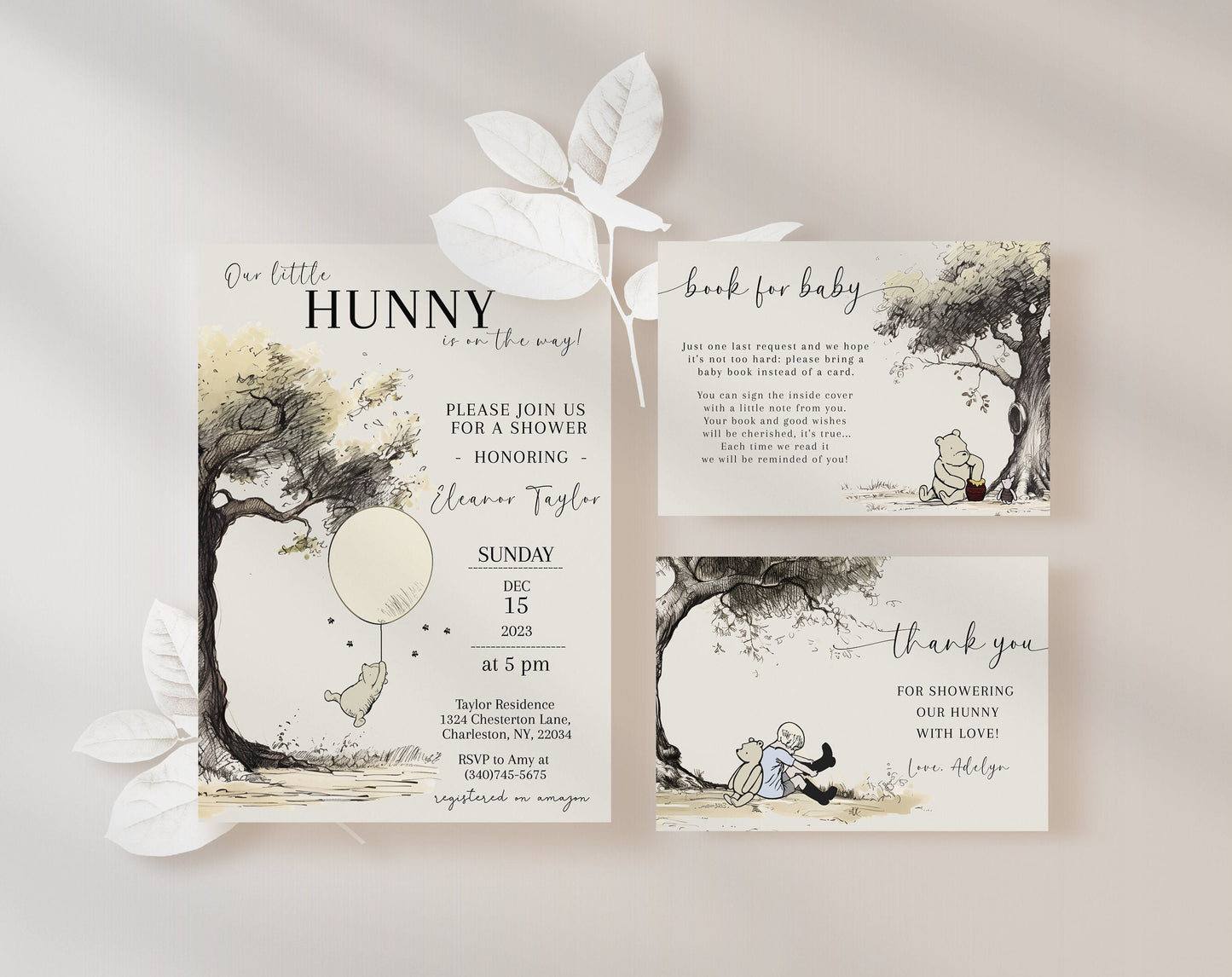 Vintage Winnie The Pooh Baby Shower Bundle
