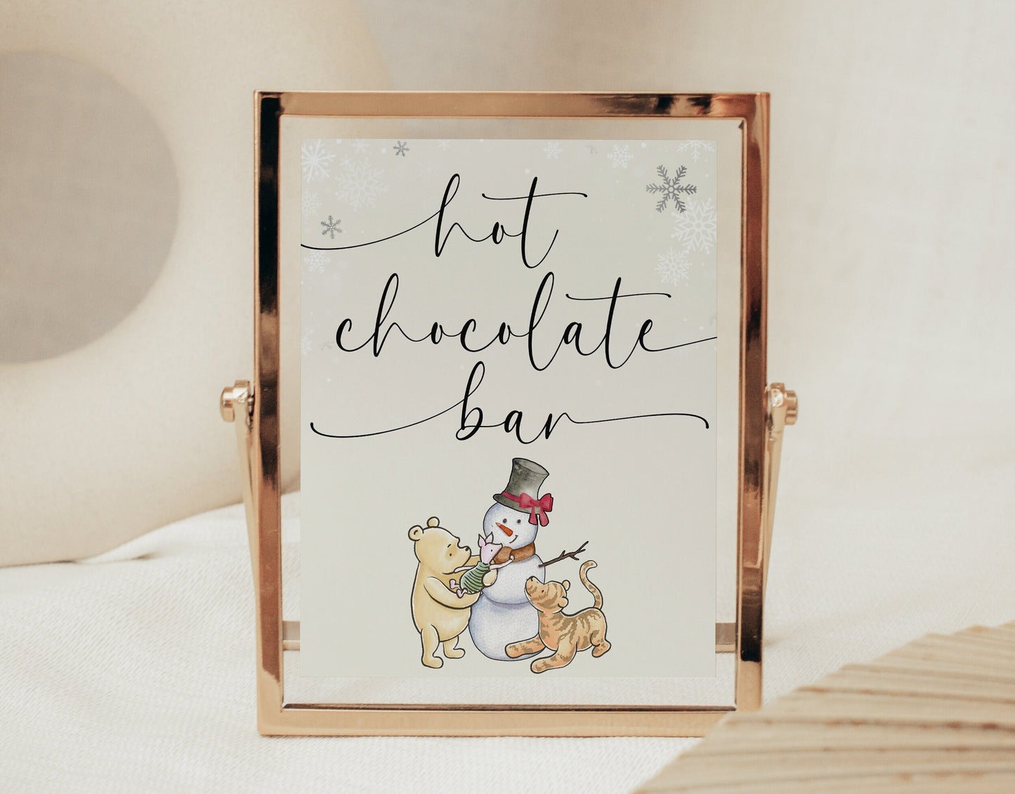 Christmas Pooh Baby Shower Sign Pack