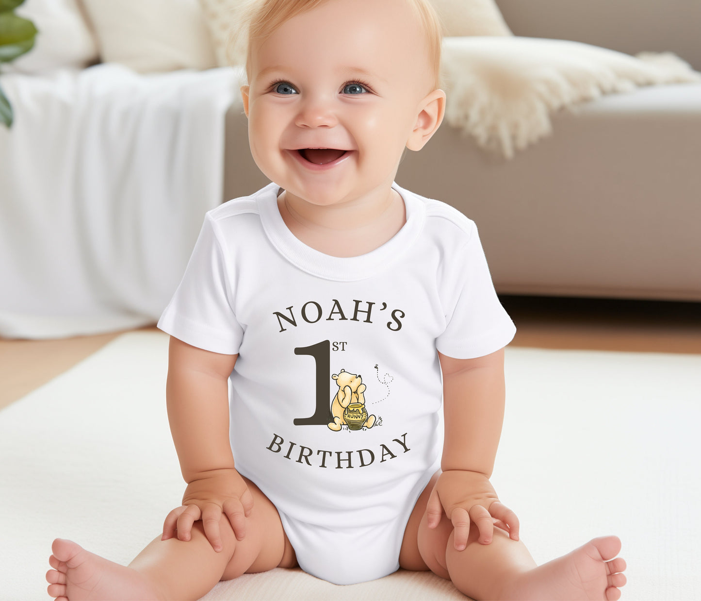 Pooh First Birthday Baby Shirt