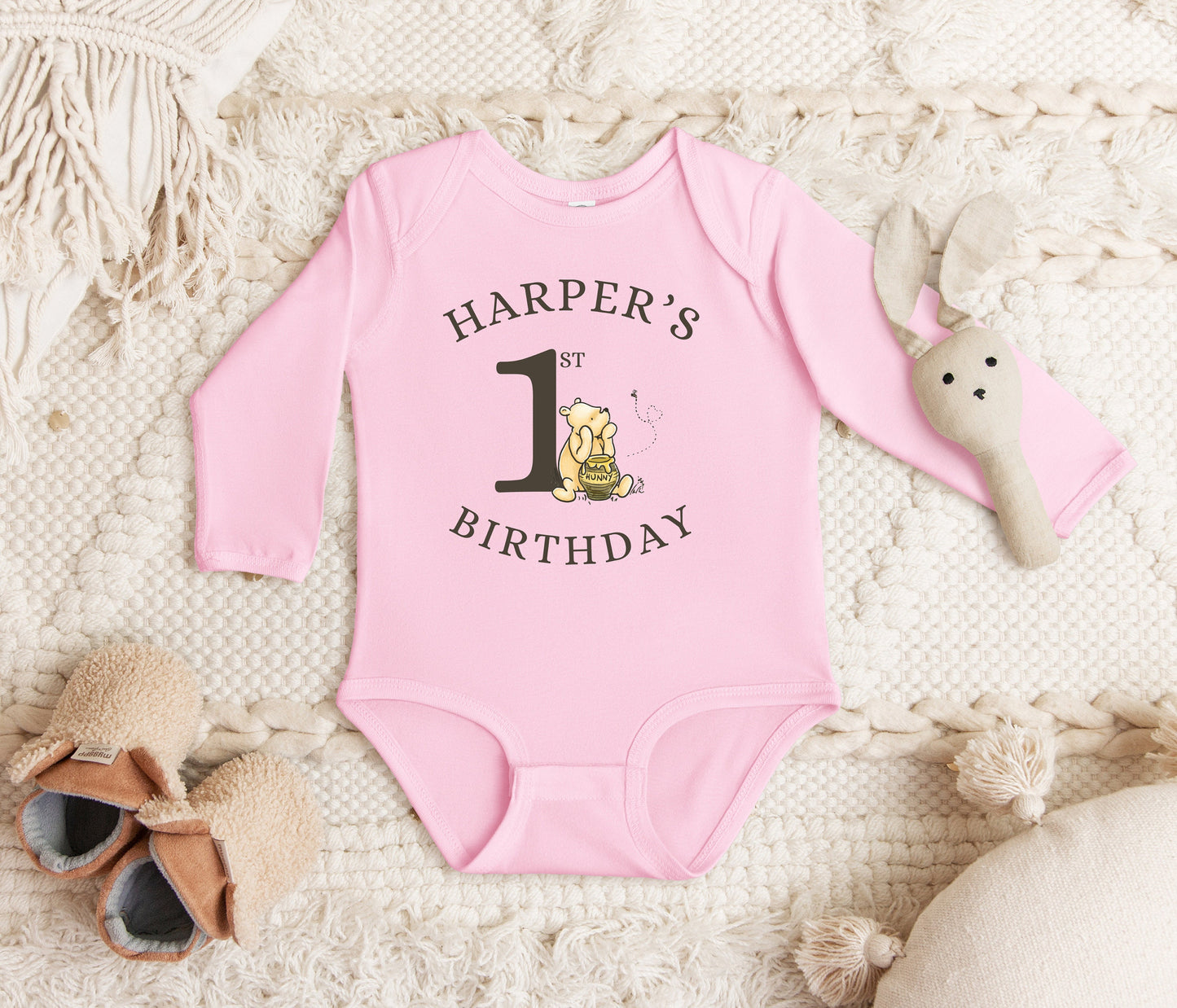 Pooh First Birthday Baby Shirt