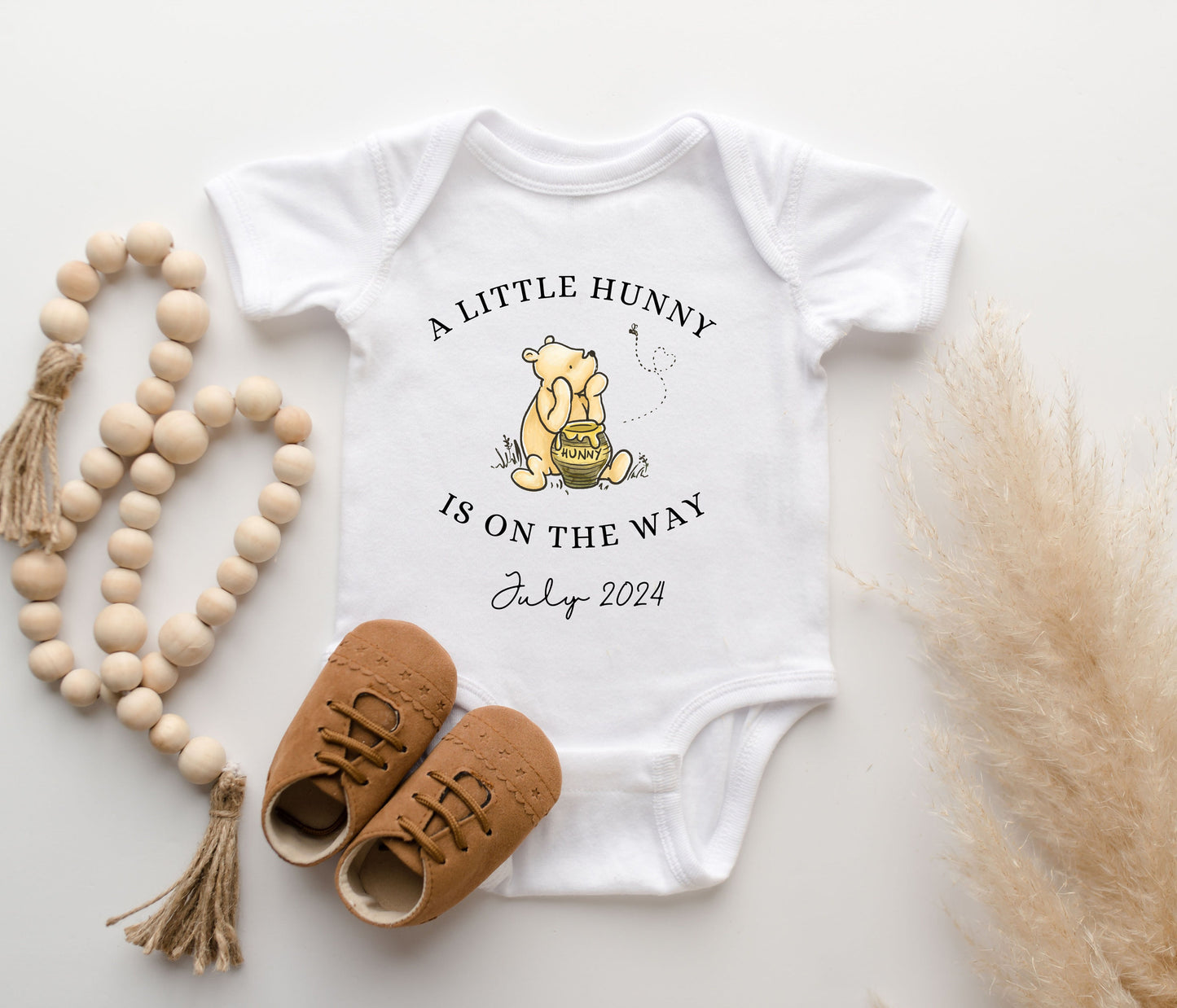 Pooh Baby Announcement Bodysuit