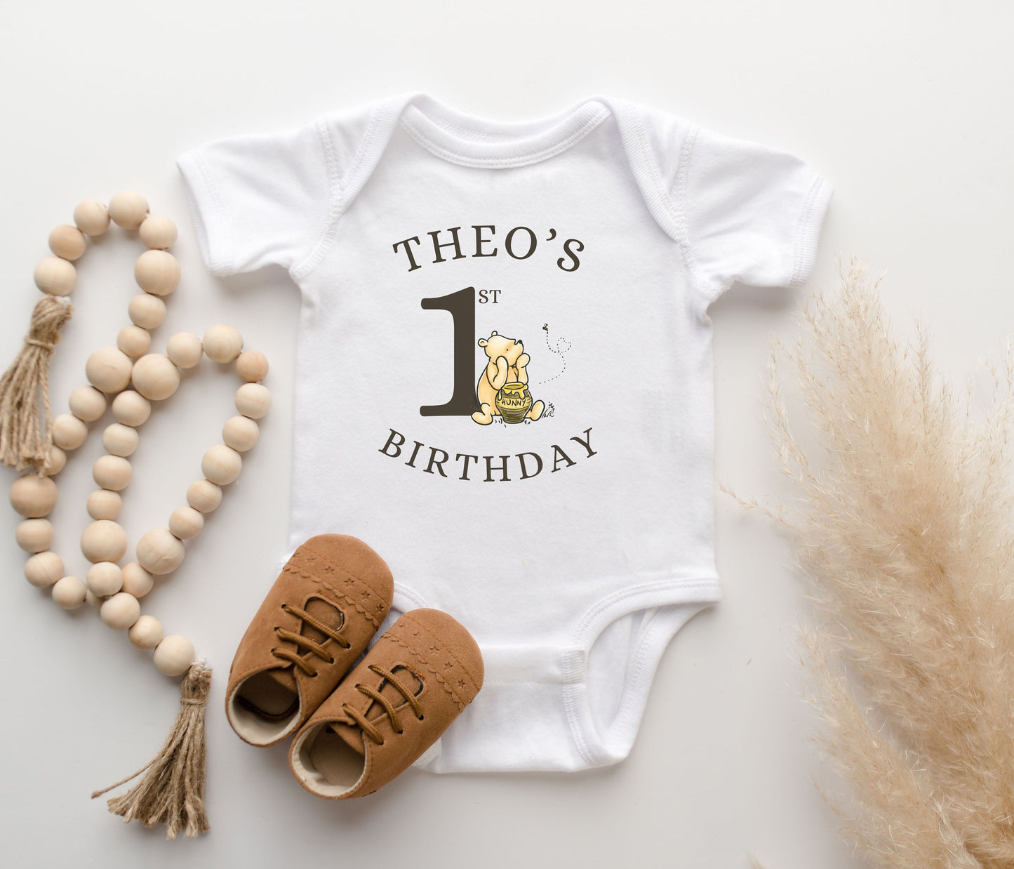 Pooh First Birthday Baby Shirt
