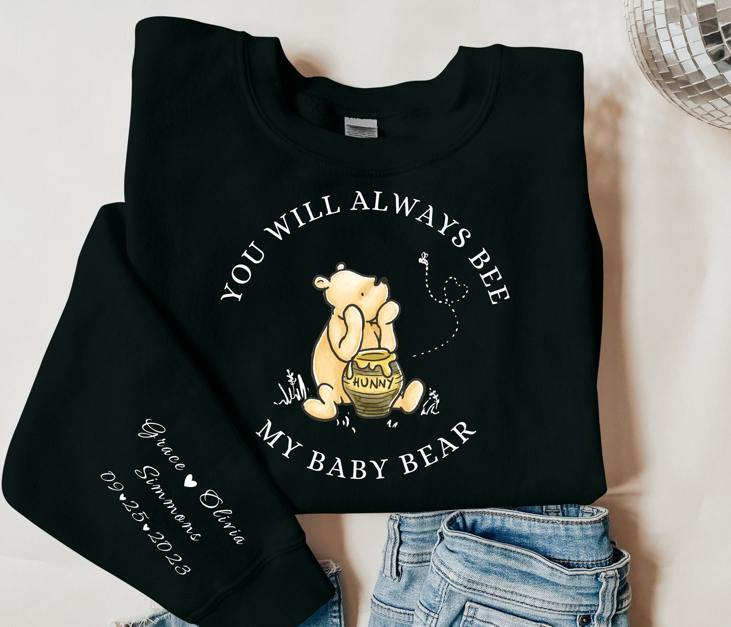 Custom Baby Loss Pooh Bear Crewneck
