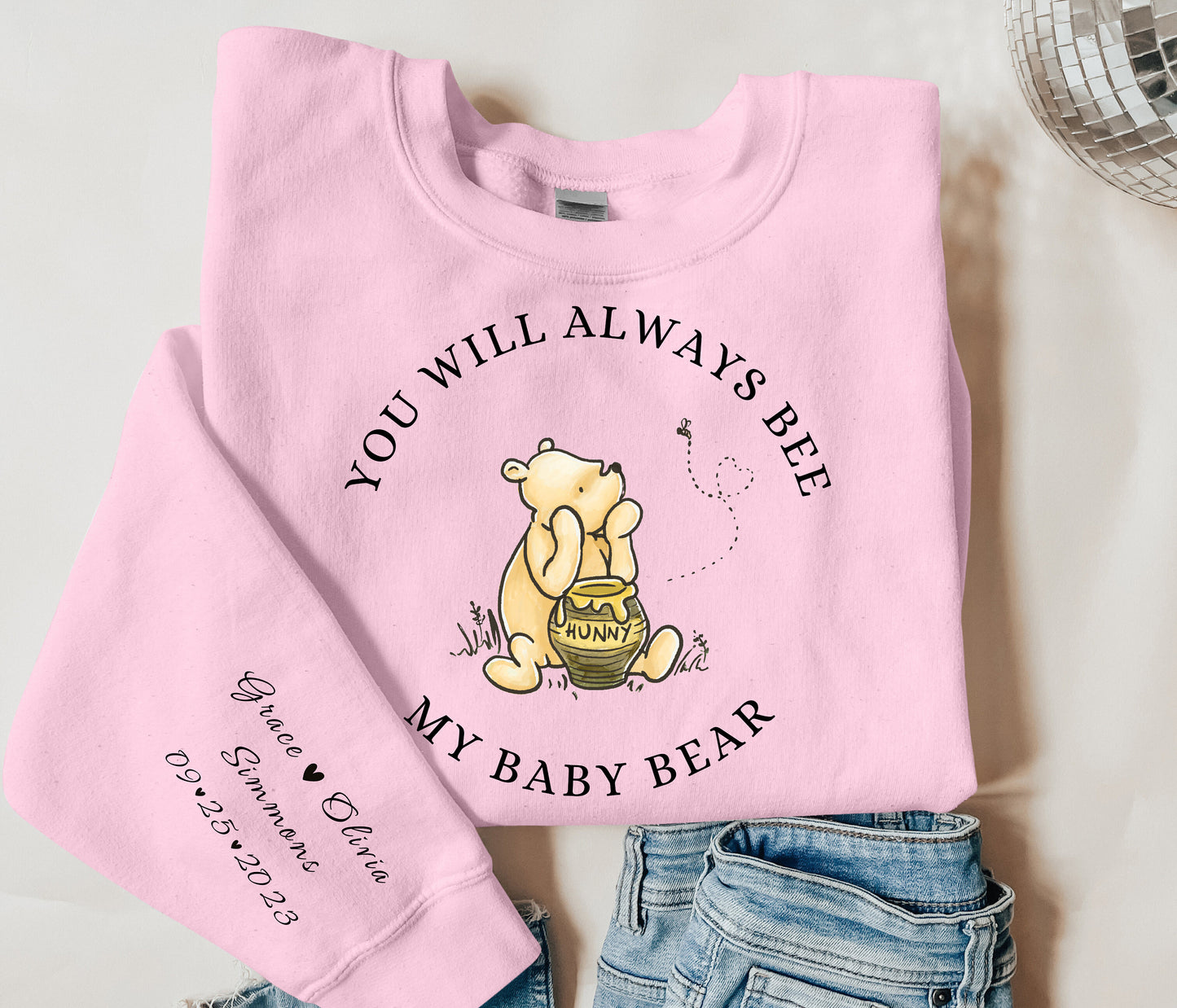 Custom Baby Loss Pooh Bear Crewneck