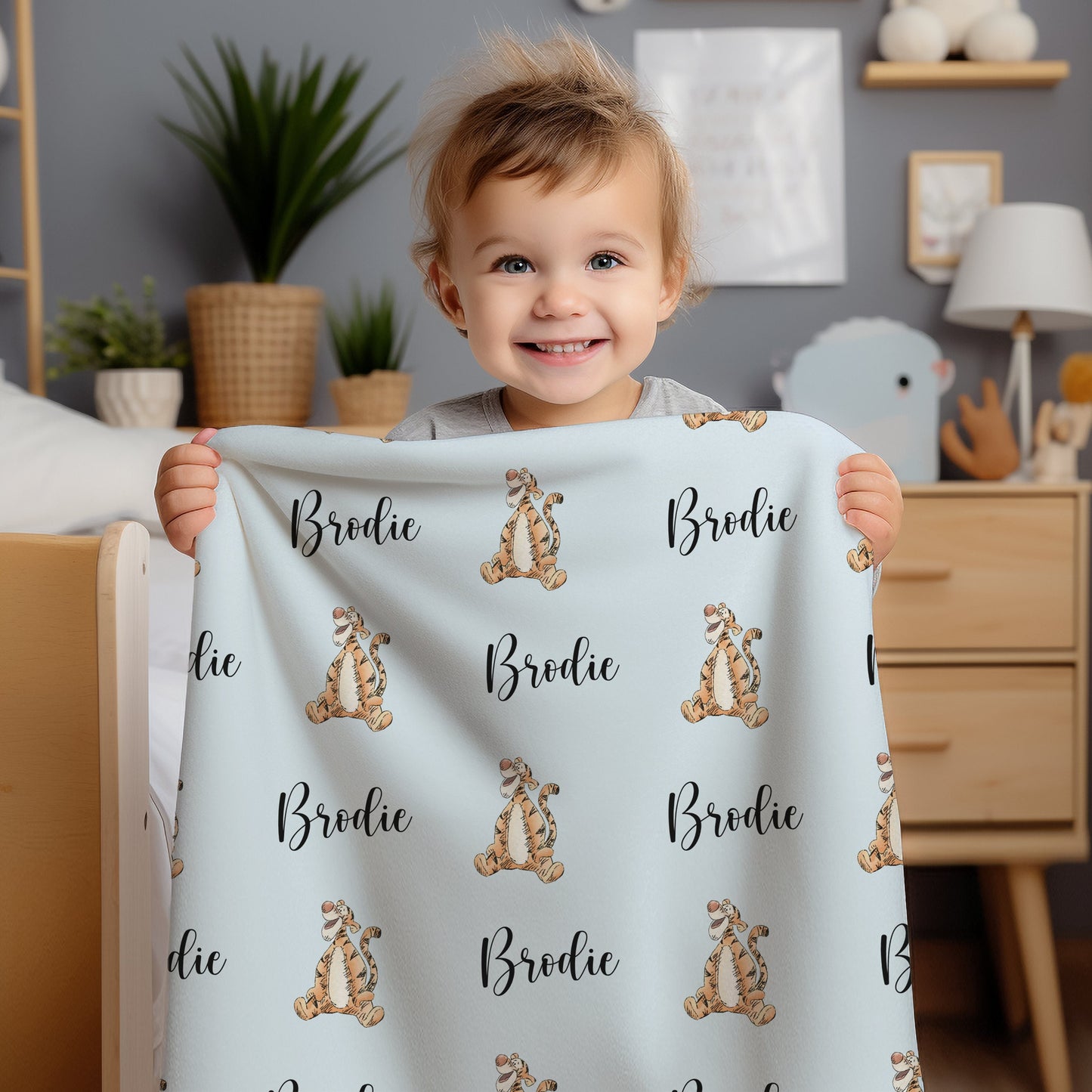 Custom Tigger Kids Fleece Blanket