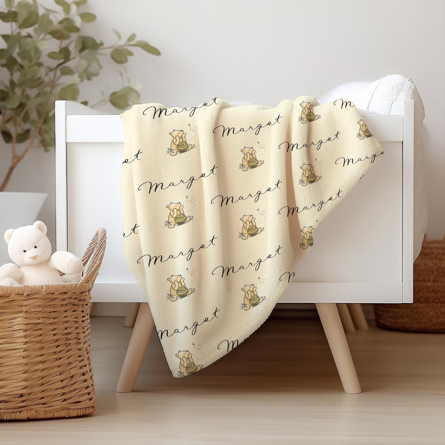 Custom Winnie the Pooh Fleece Blanket