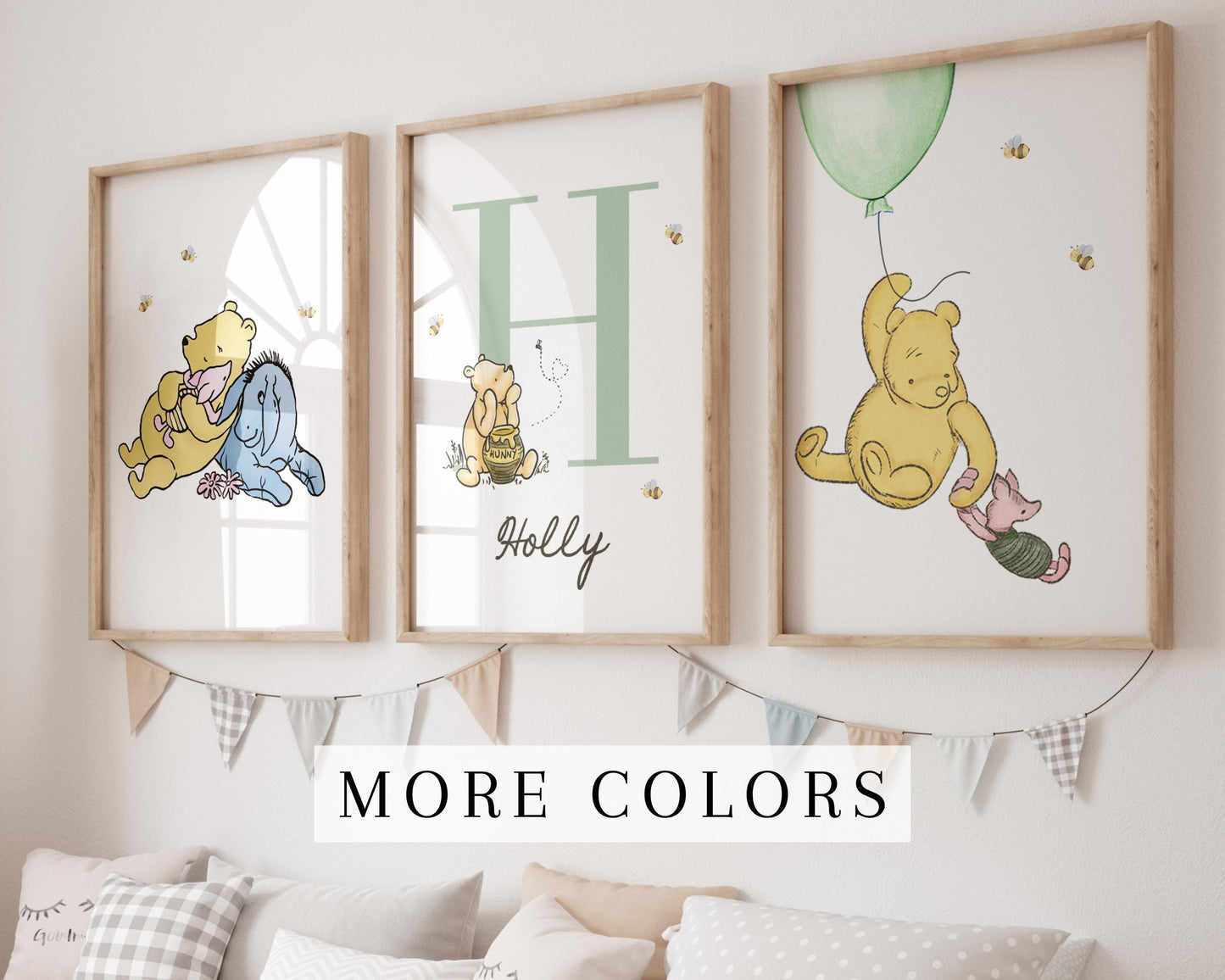 Set of 3 Custom Winnie the Pooh Digital Nursery Prints