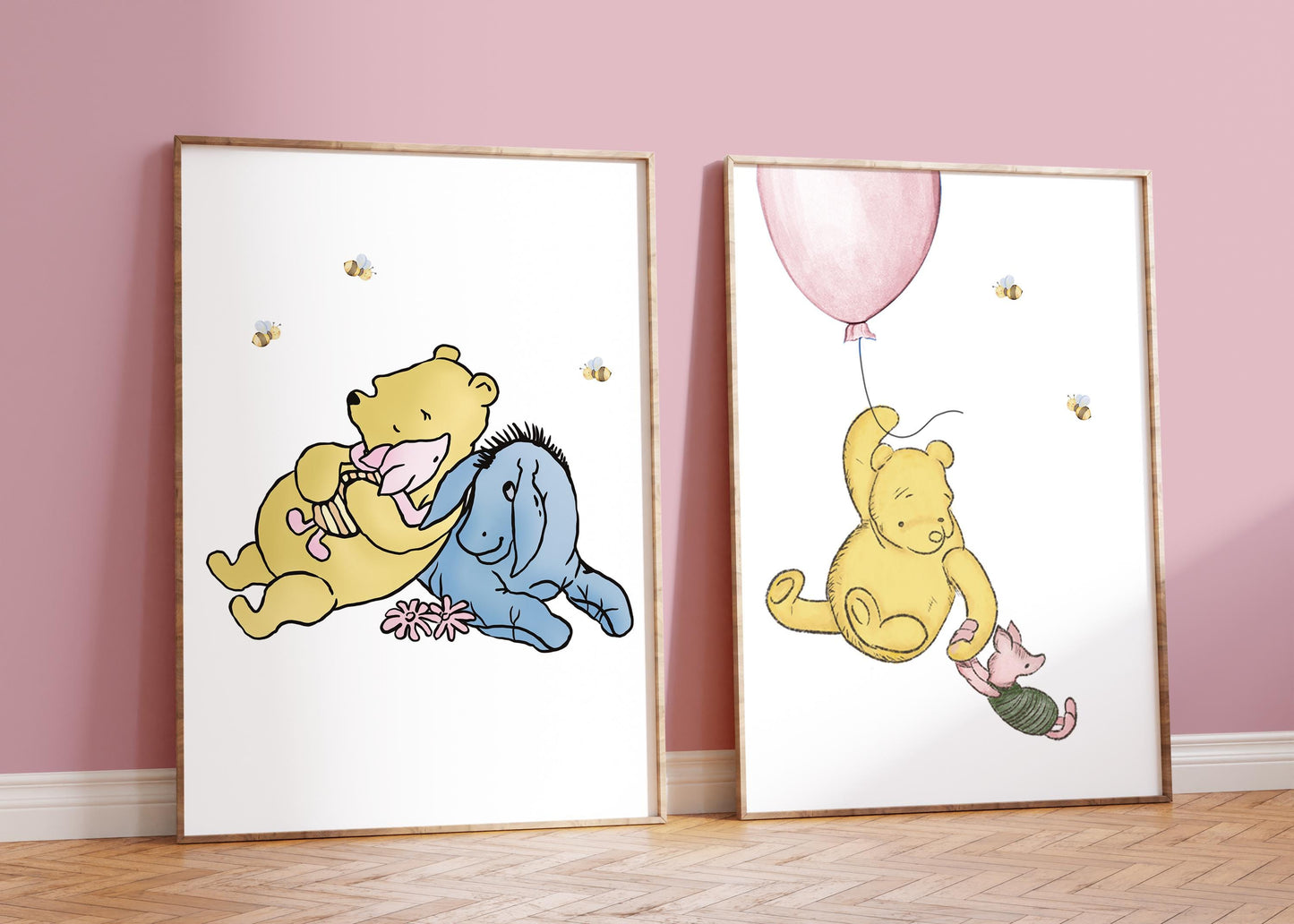 Set of 3 Custom Winnie the Pooh Digital Nursery Prints