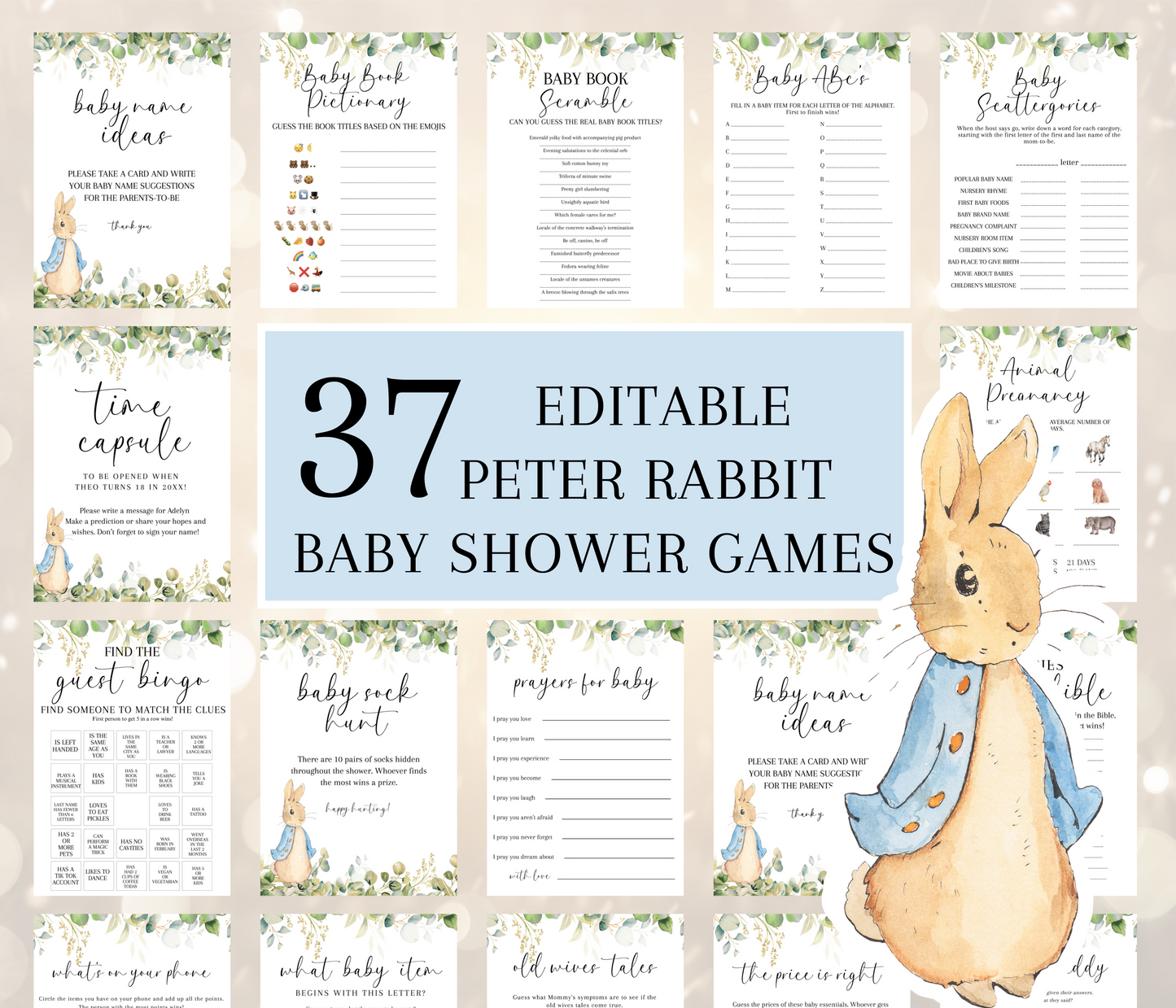 Beatrix Potter Bunny Baby Shower Bundle