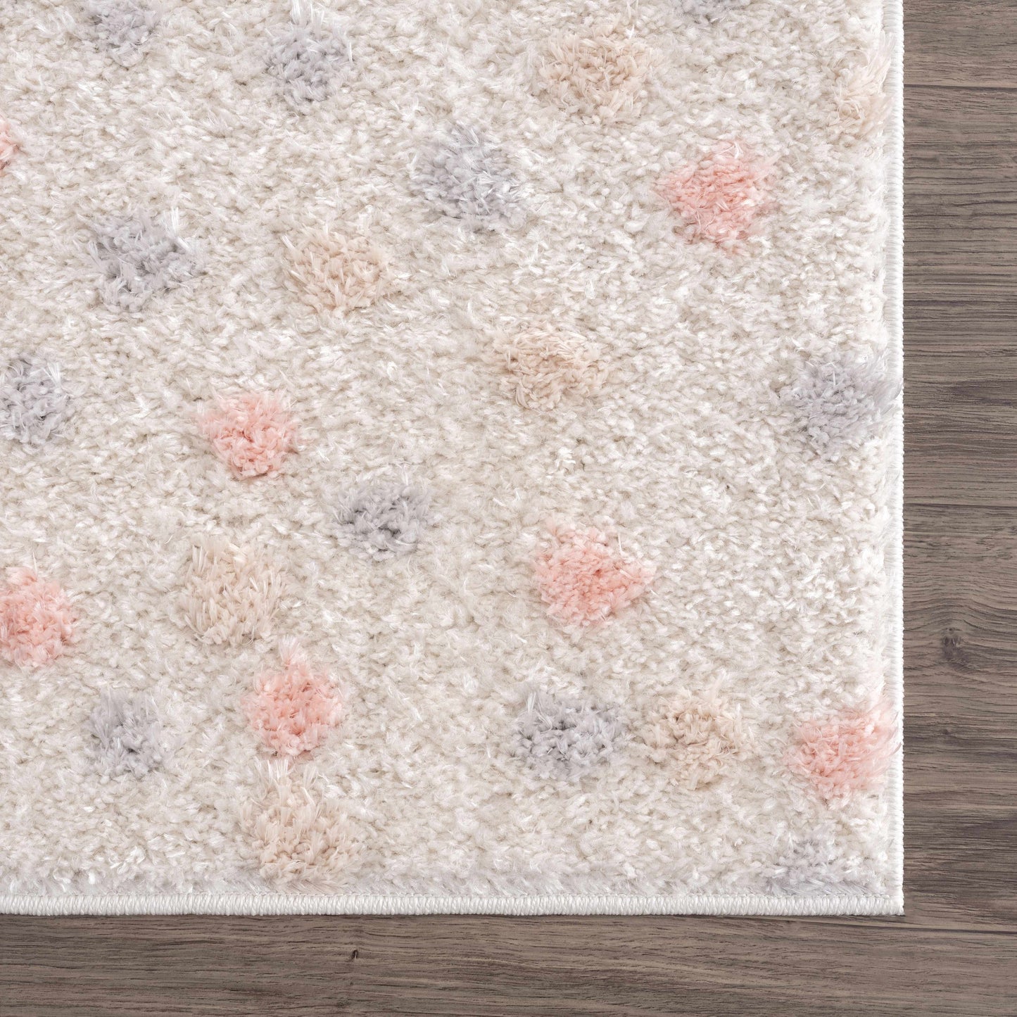 Pink & Cream Dotted Nursery Rug
