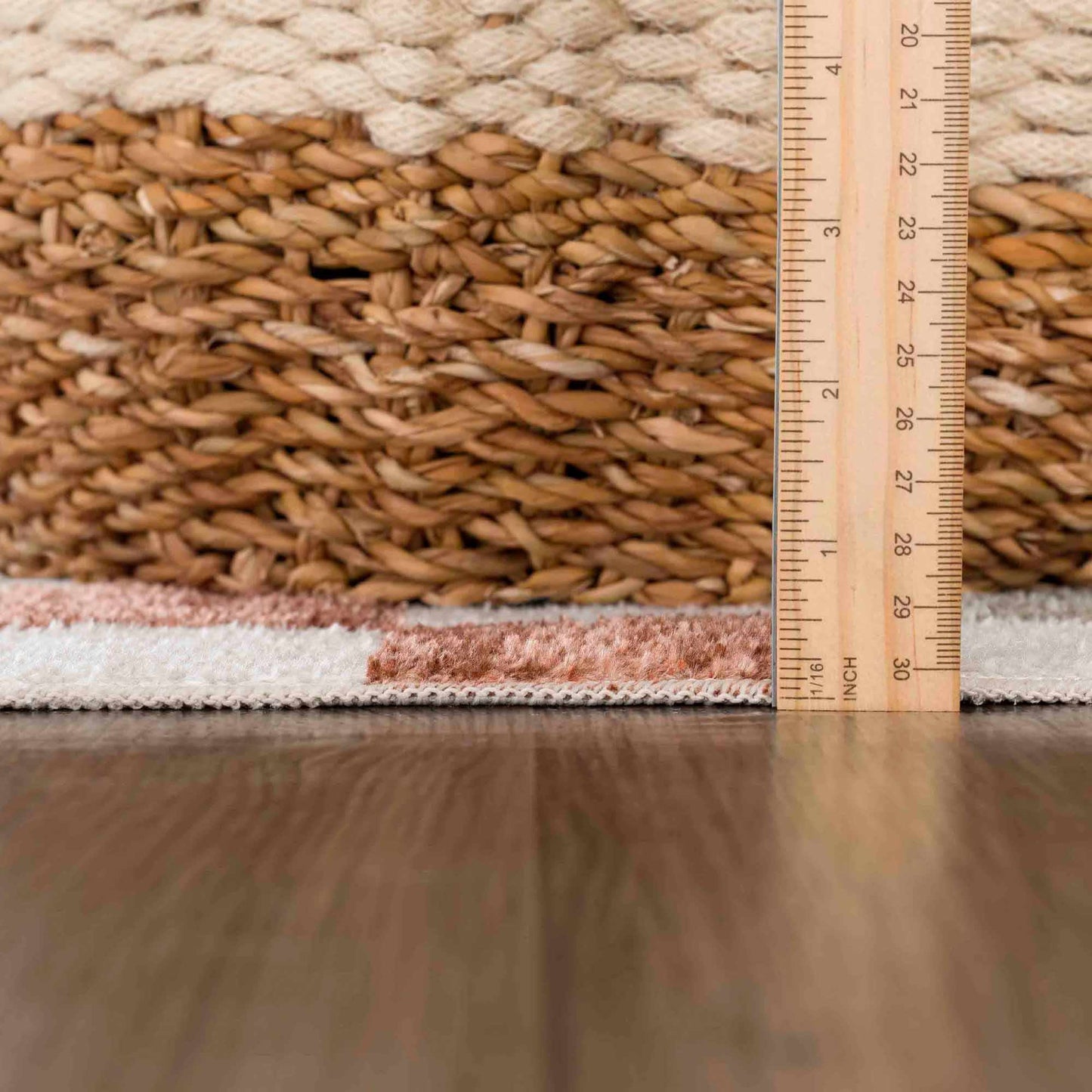 Colorful Terracotta Checkered Washable Rug
