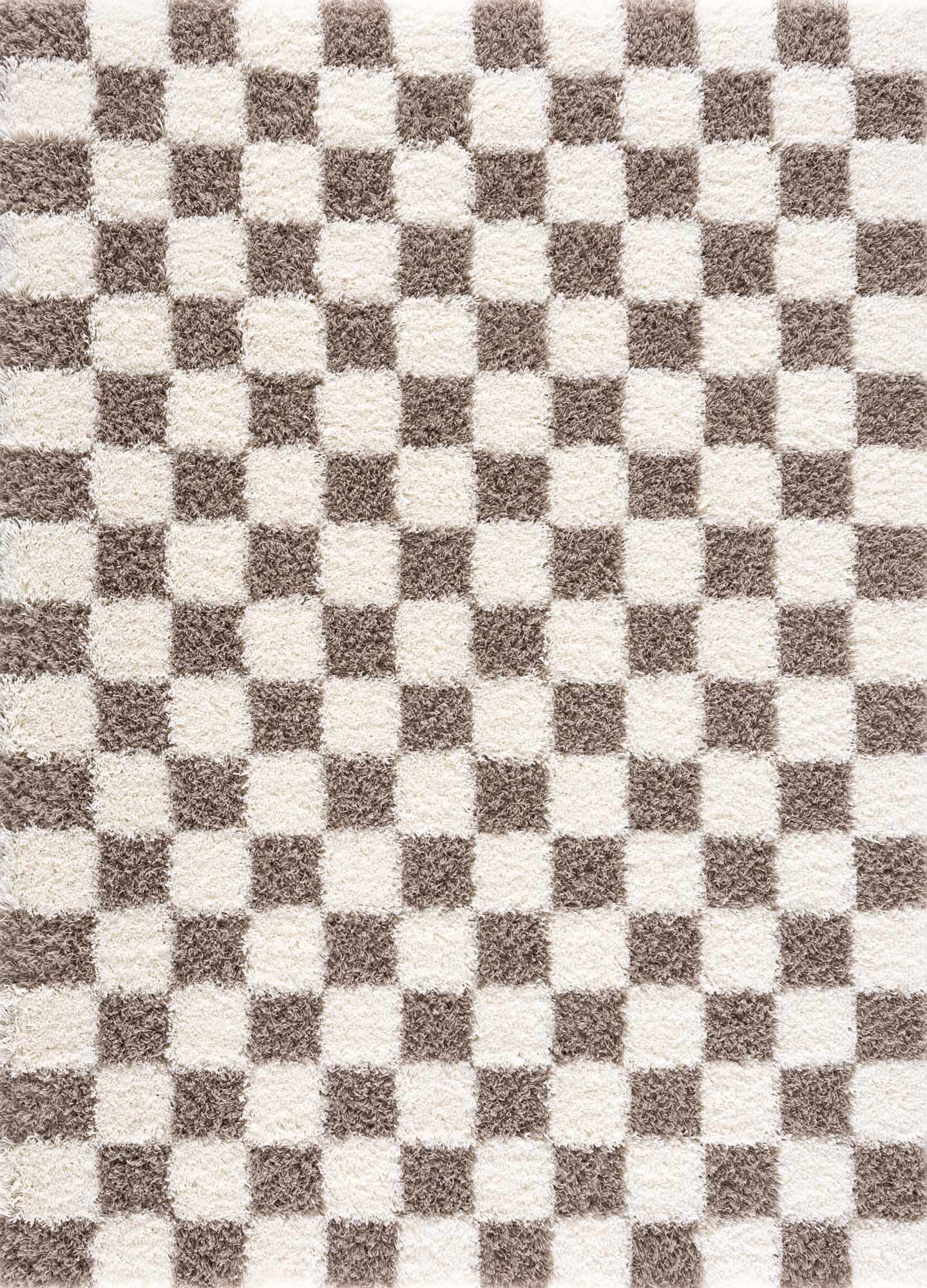 Brown Checkered Area Rug