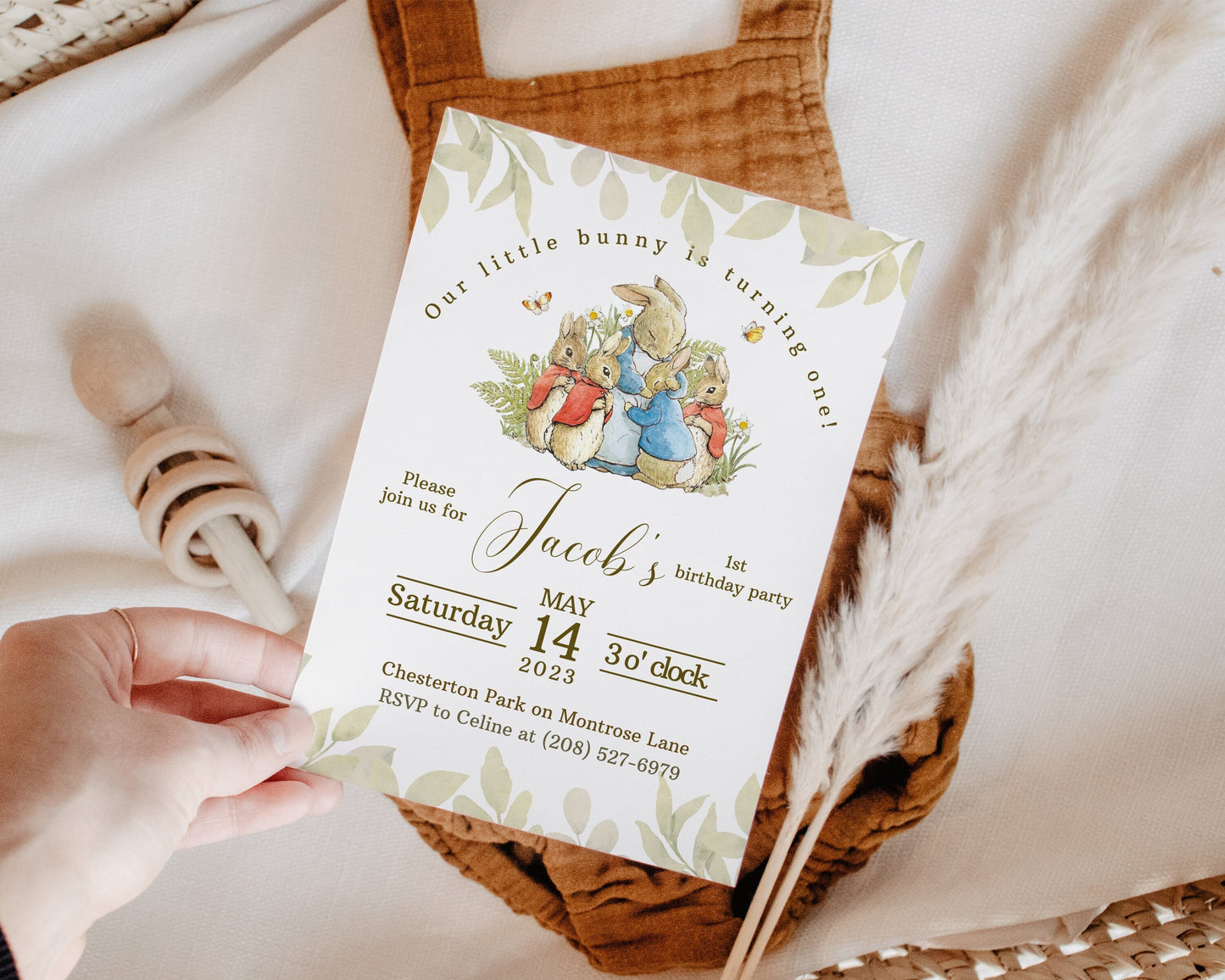 Beatrix Potter First Birthday Invitation