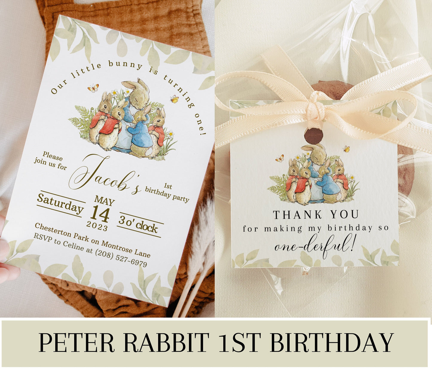Beatrix Potter First Birthday Invitation