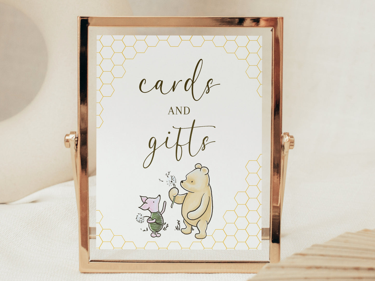 Editable Winnie the Pooh Cards and Gifts Sign