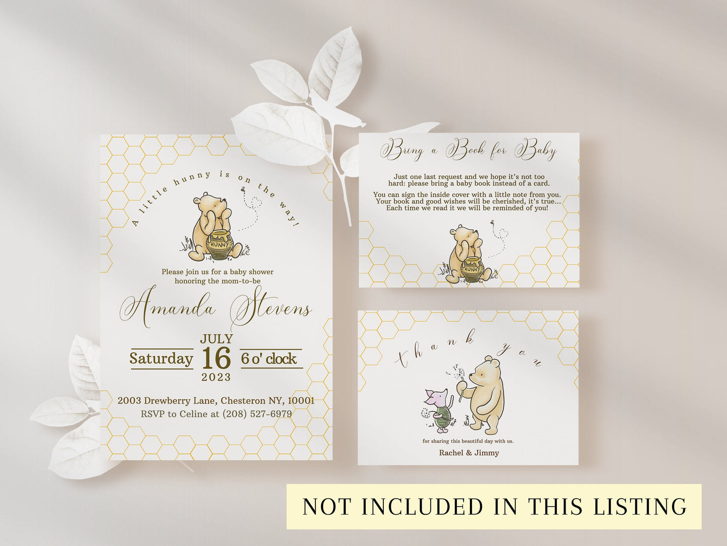 Editable Winnie the Pooh Baby Shower Calendar