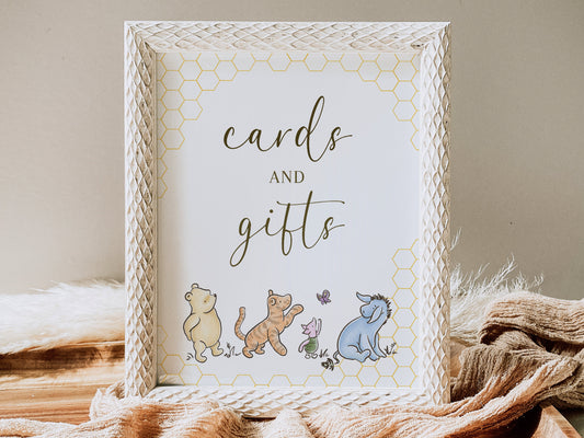 Editable Winnie the Pooh Cards and Gifts Sign