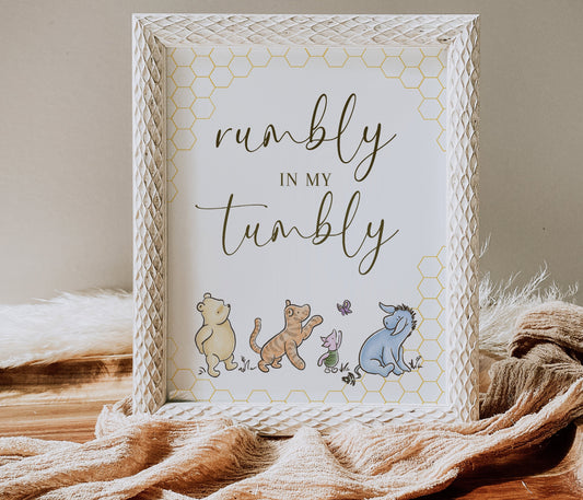 Pooh Baby Shower Editable Sign