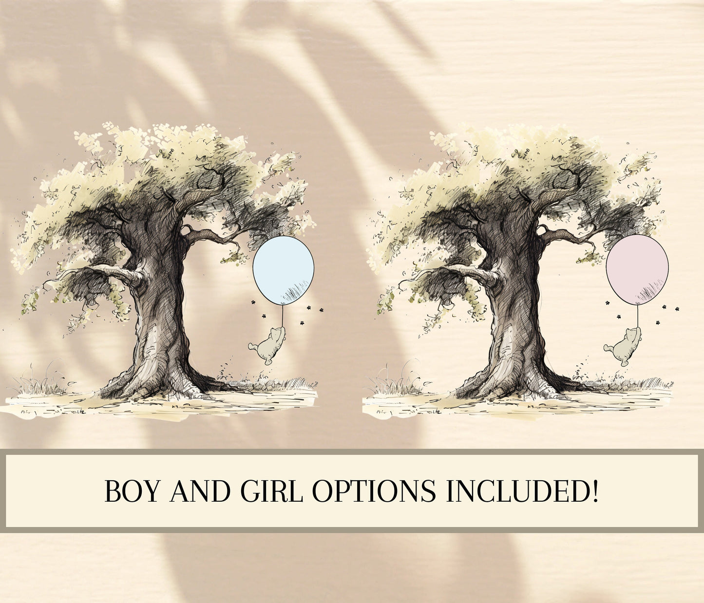 Vintage Pooh Bear Baby Shower Invitations