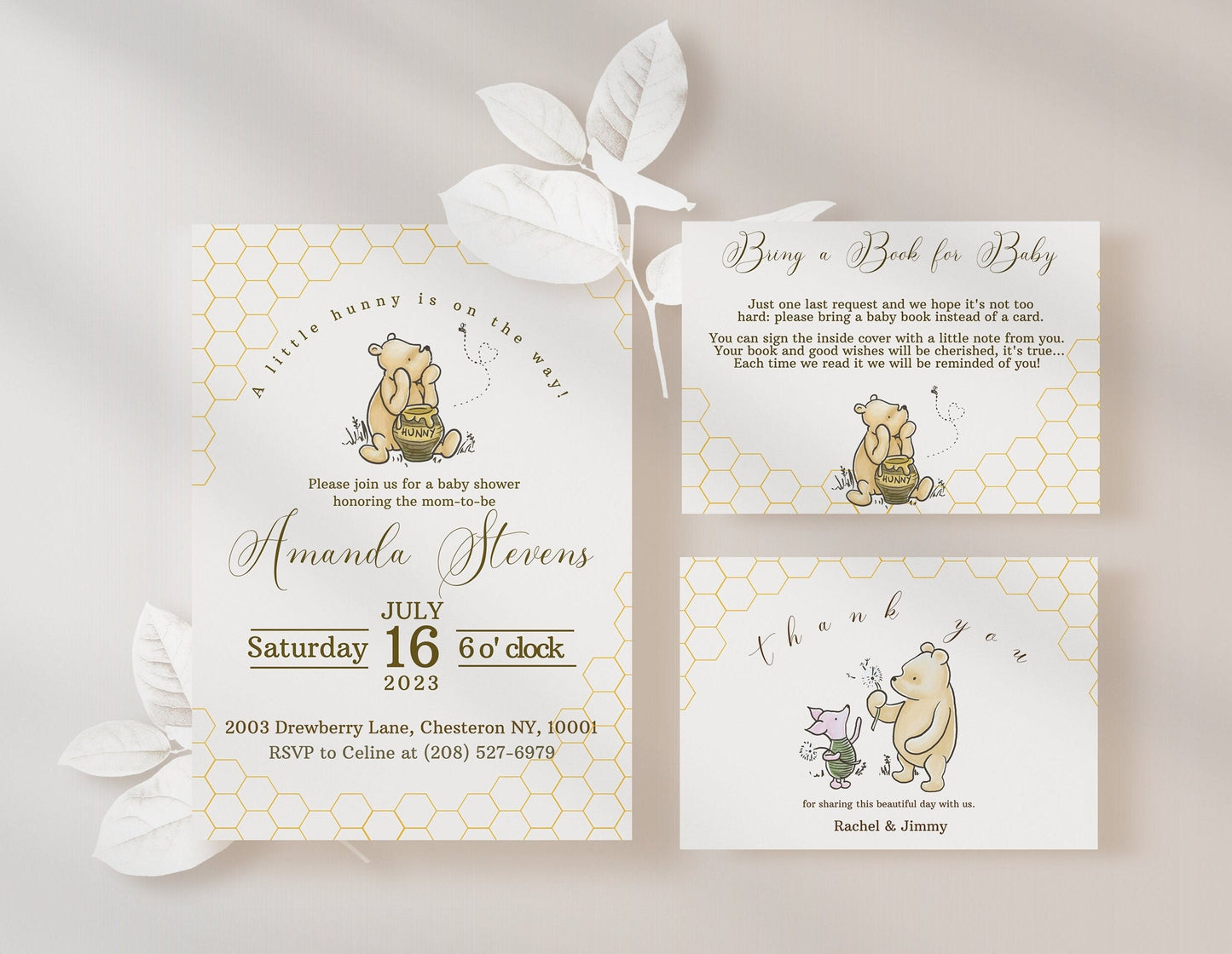 Classic Pooh Bear Shower Invitation Bundle