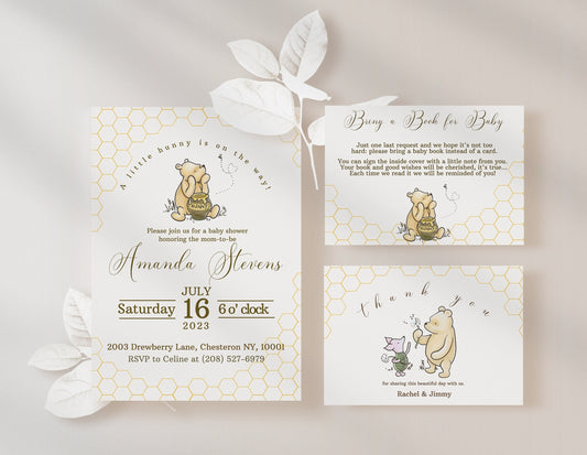 Classic Pooh Bear Shower Invitation Bundle
