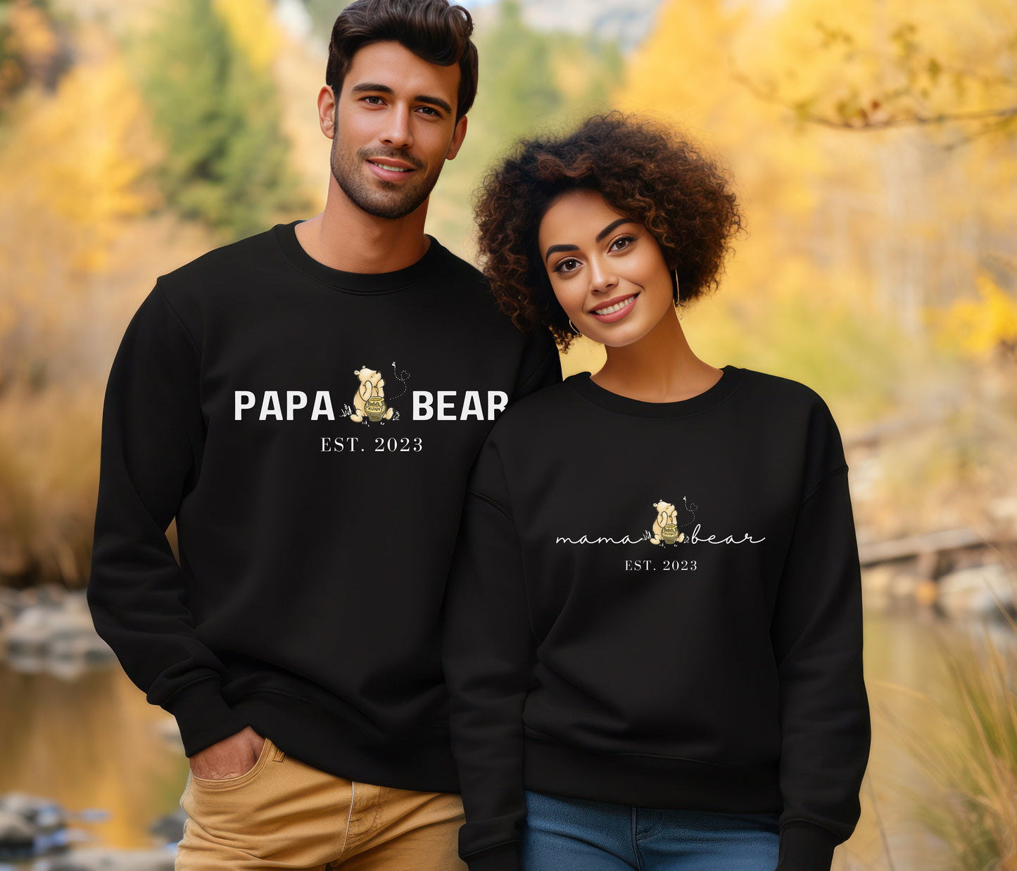 Papa Bear & Mama Bear Crewneck Set