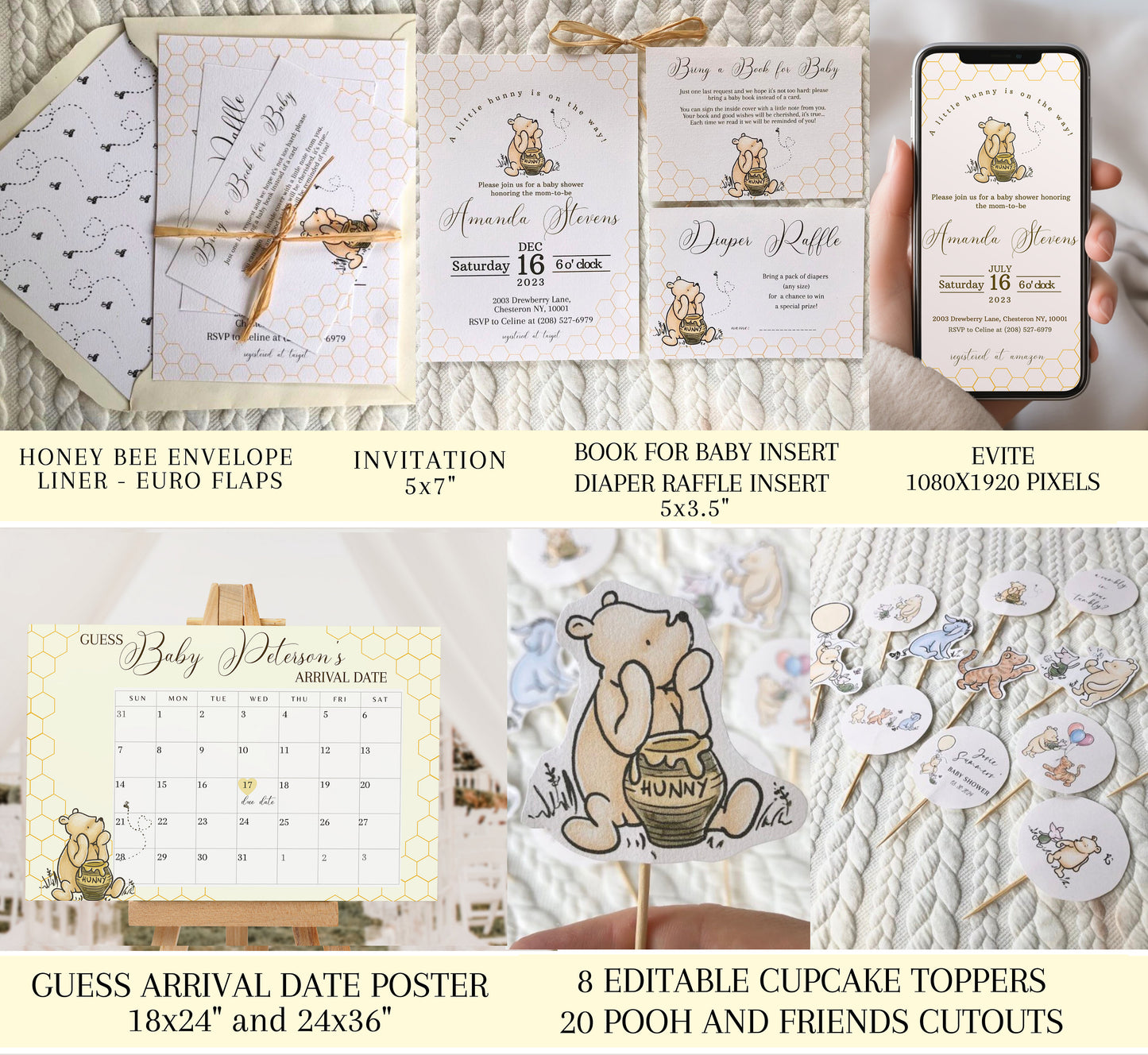 Classic Winnie the Pooh Baby Shower Bundle