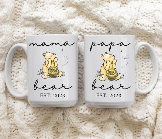 Papa and Mama Bear Matching Mug Set