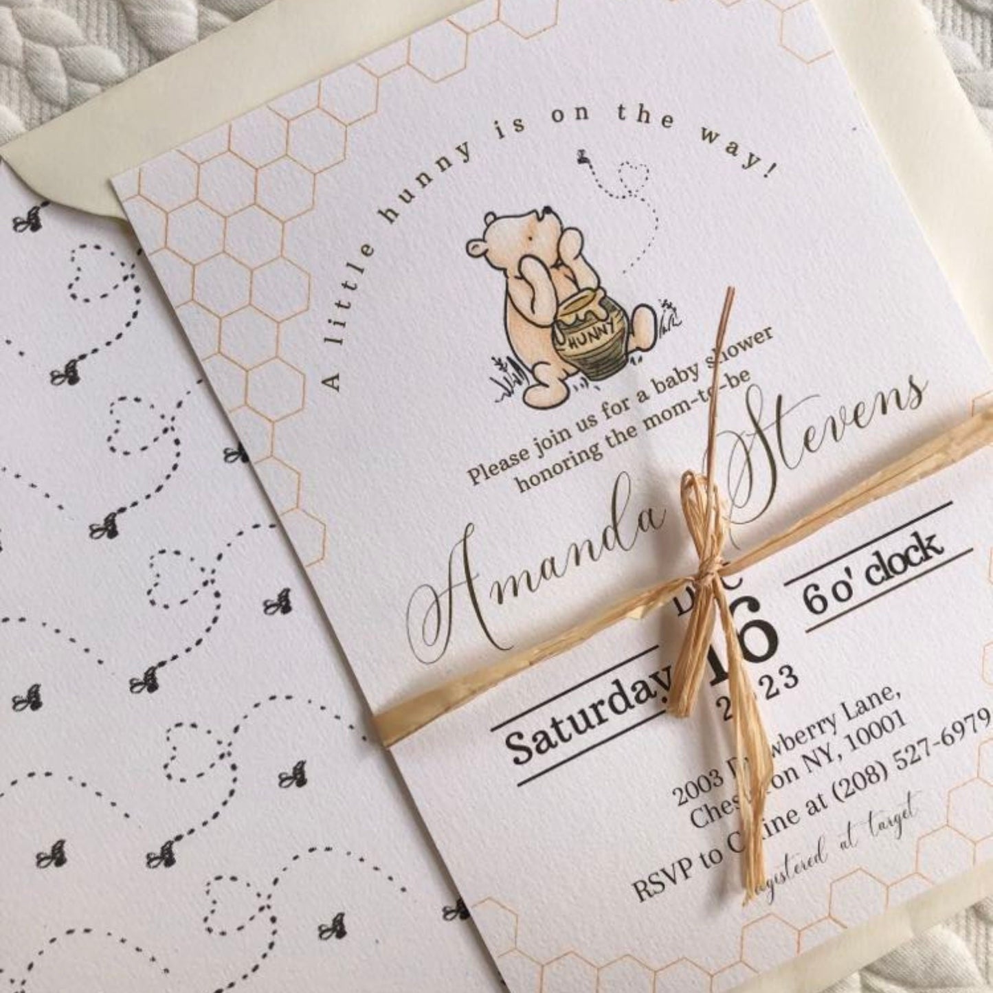 Winnie the Pooh Baby Shower Invitation Editable Template